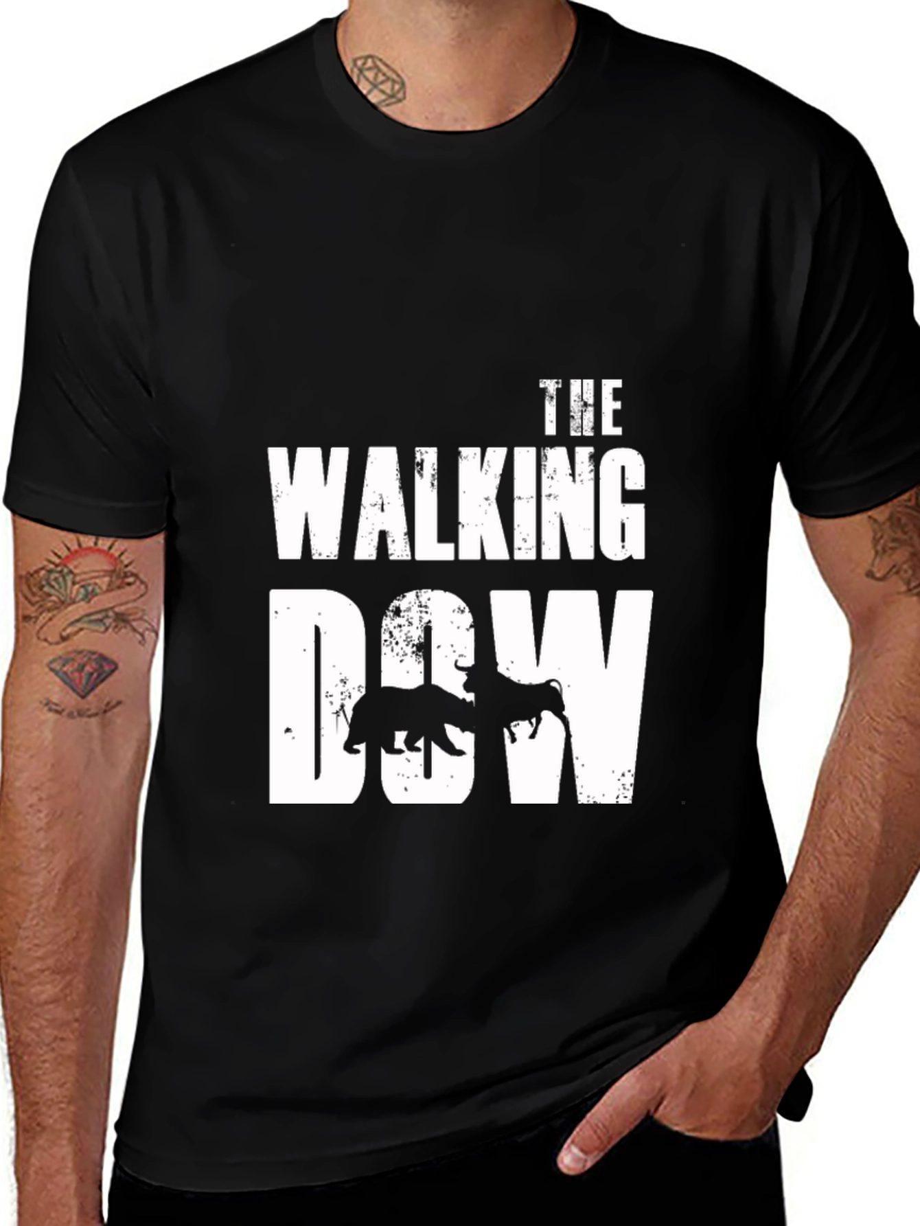Variant 13 of Walking Dow Black T-Shirt Bear vs Bull