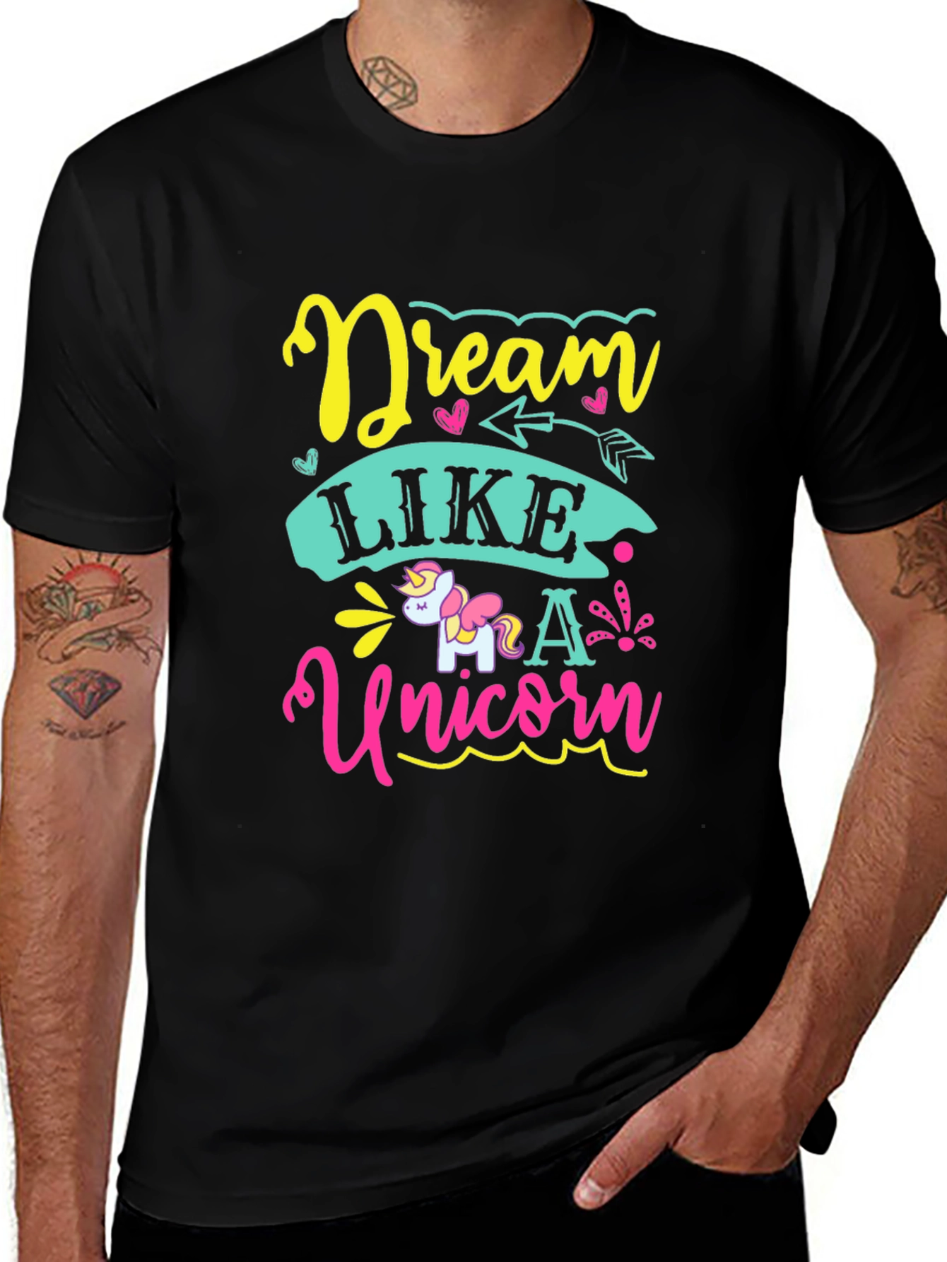 Variant 8 of Dream Like a Unicorn Black T-Shirt