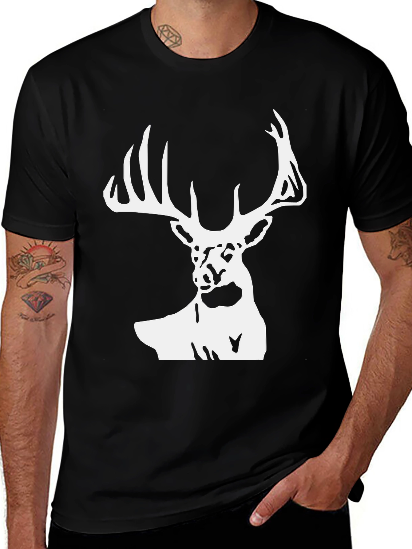 Variant 20 of Black Deer Graphic T-Shirt