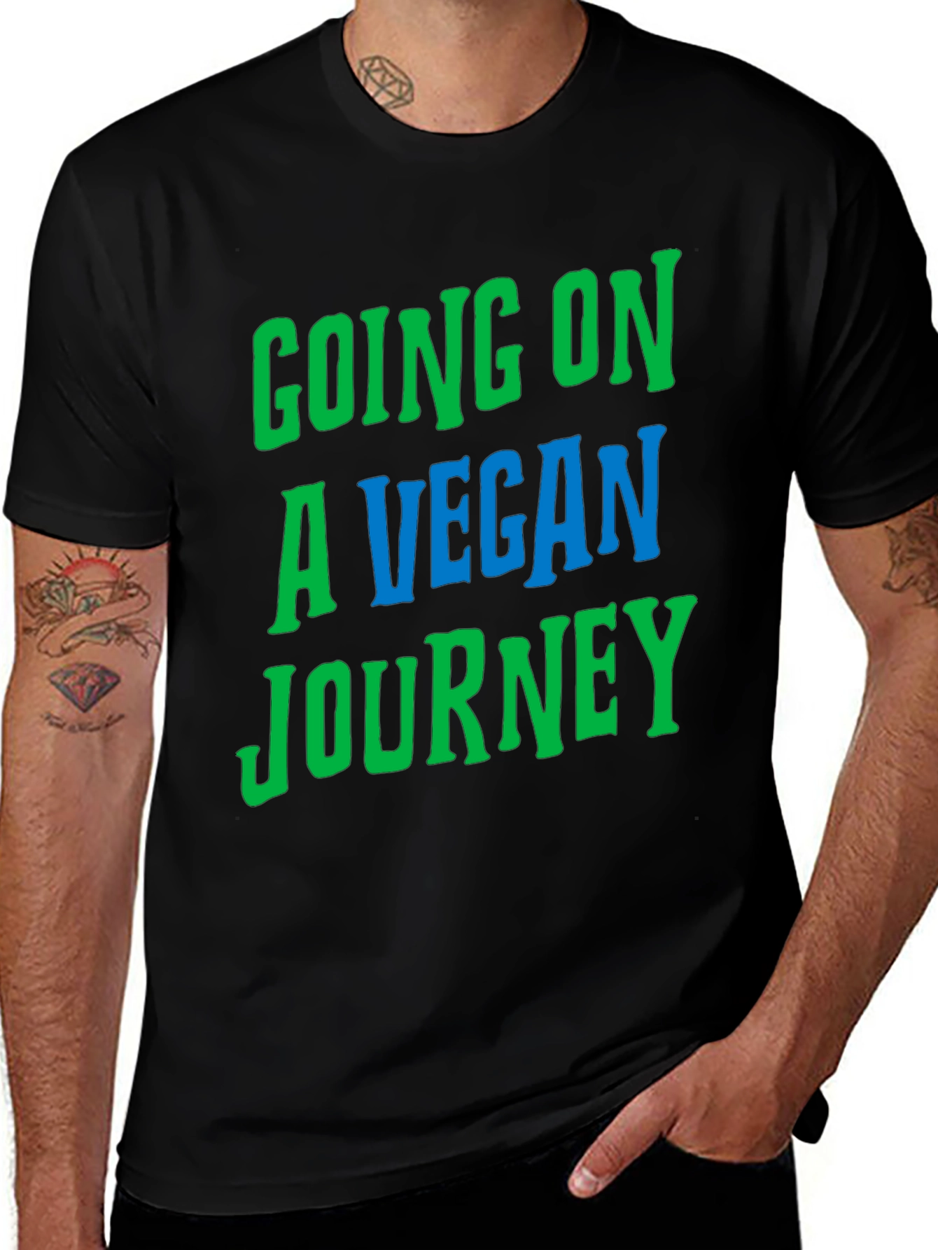 Variant 6 of Vegan Journey Graphic Tee - Black