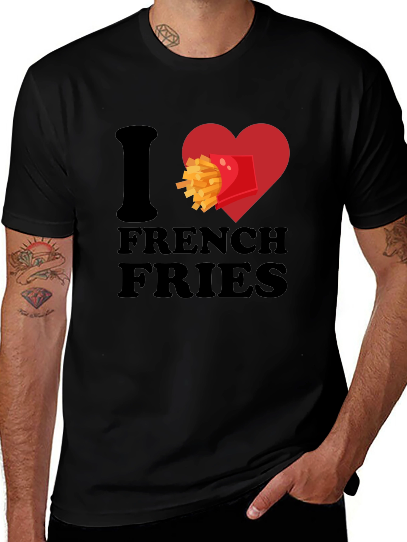 I Heart French Fries T-Shirt - Unisex Cotton Tee
