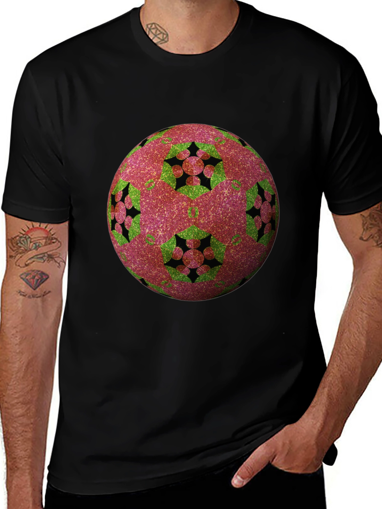 Black Abstract Orb Design Tee main image