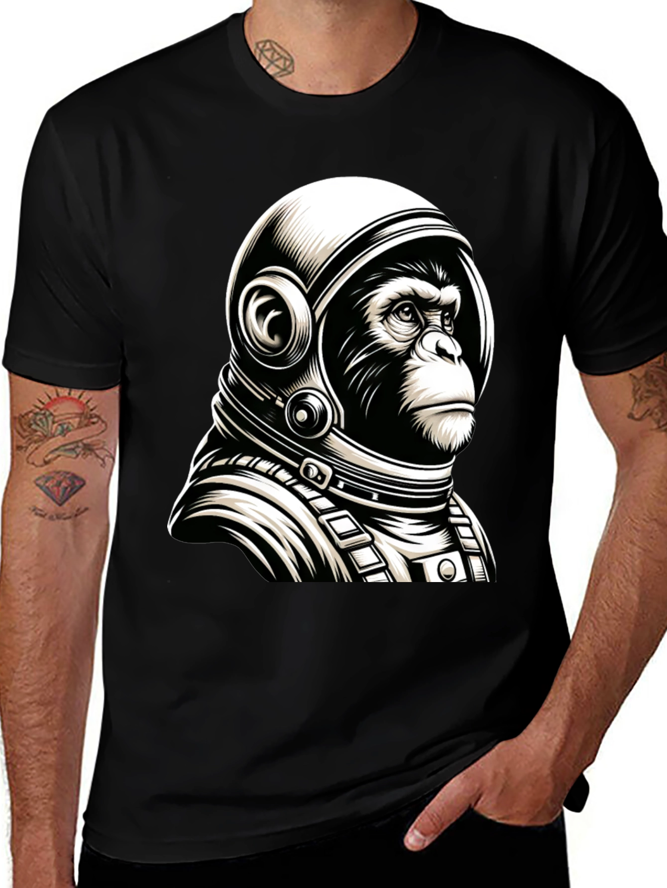 Variant 8 of Ape Astronaut T-Shirt: Space Monkey Design