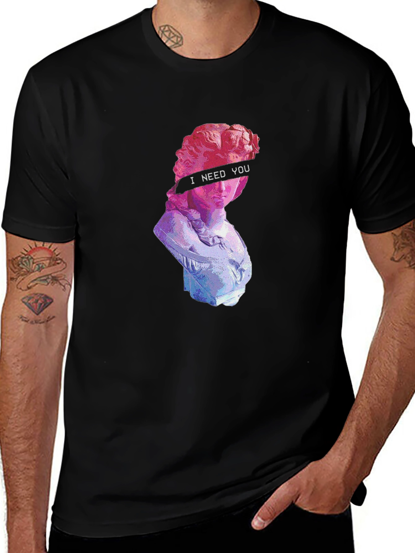 Variant 4 of Vaporwave Statue Graphic T-Shirt