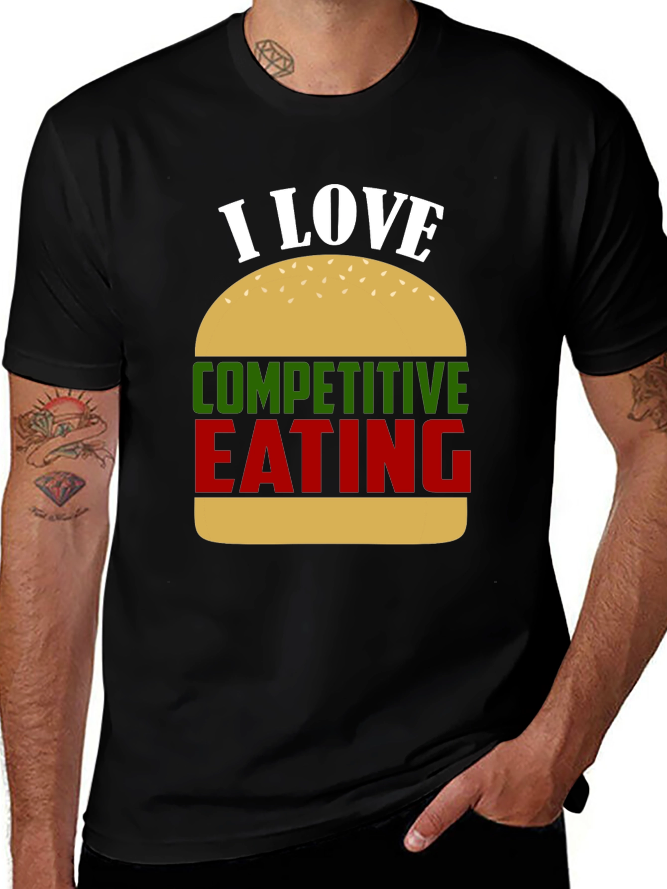 Variant 11 of I Love Competitive Eating Black T-Shirt