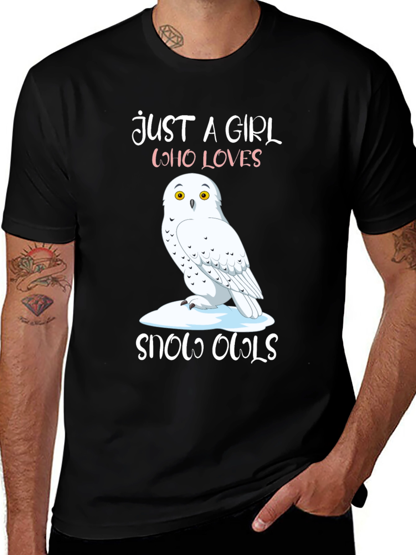 Variant 9 of Snow Owl Lover Tee - Just A Girl Who Loves Owls T-Shirt