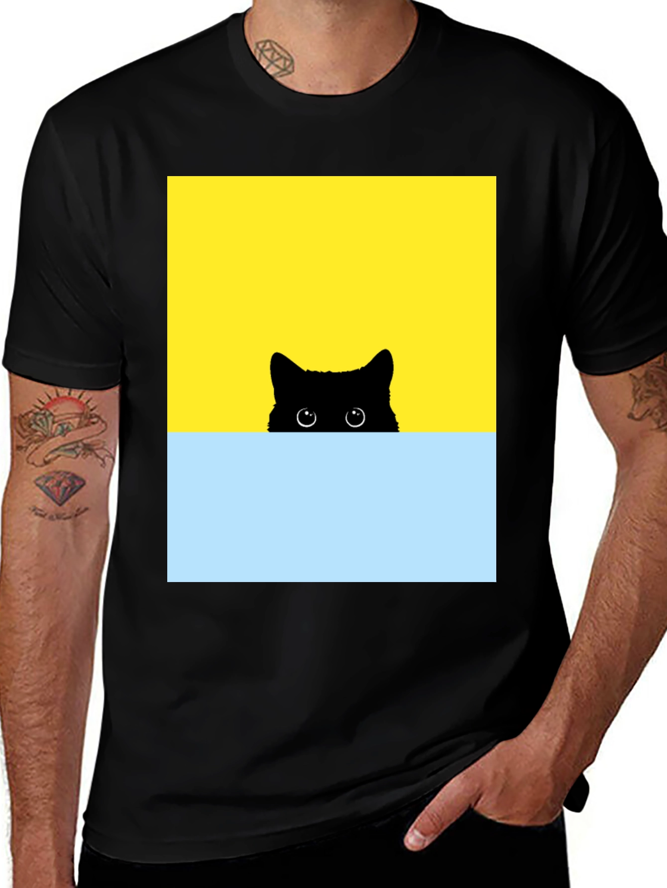 Variant 3 of Peek-a-Boo Cat Graphic Tee