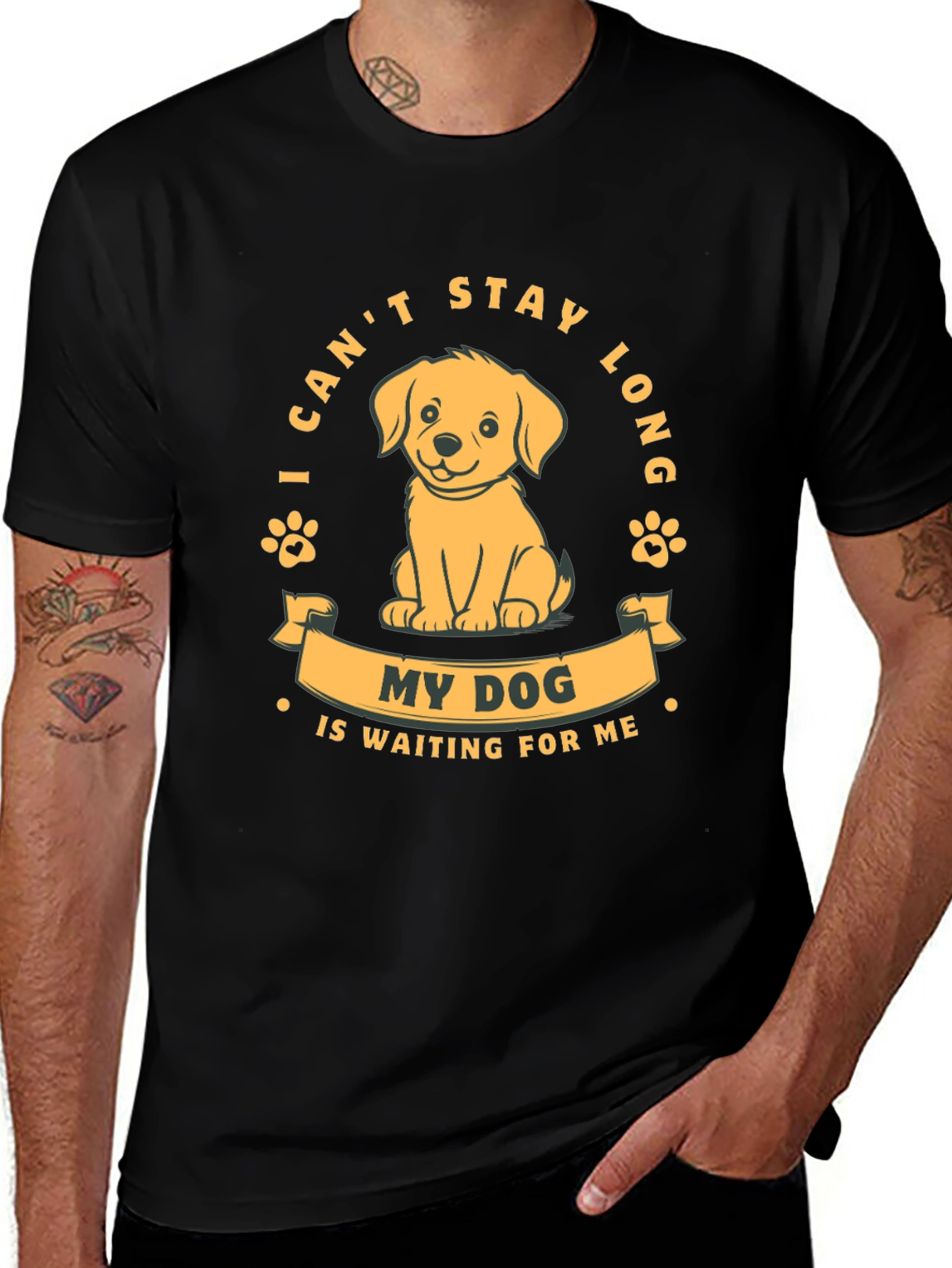 Variant 19 of Dog Lover T-Shirt: I Can't Stay Long, My Dog Is Waiting