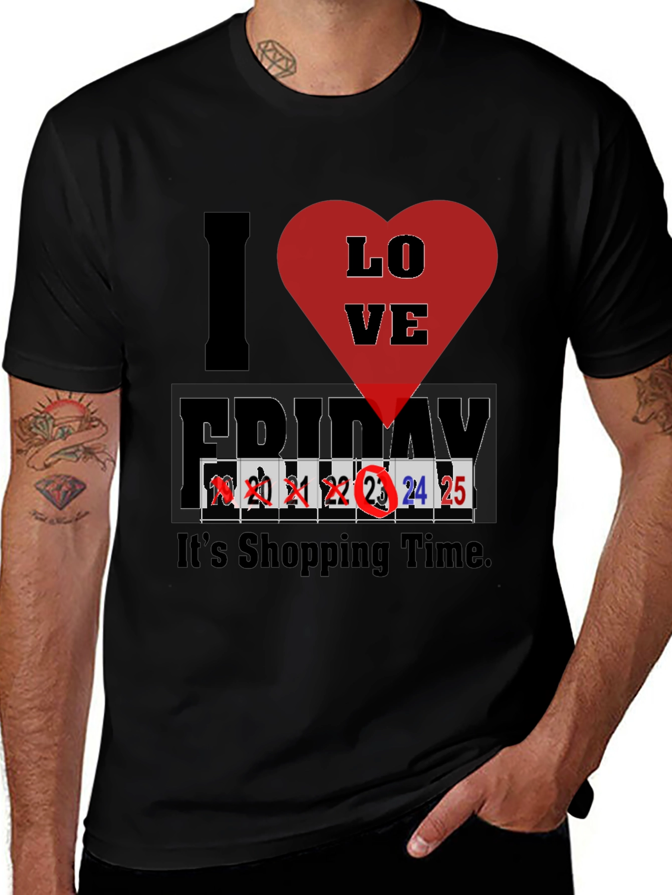 I Love Friday Shopping Time Graphic Tee