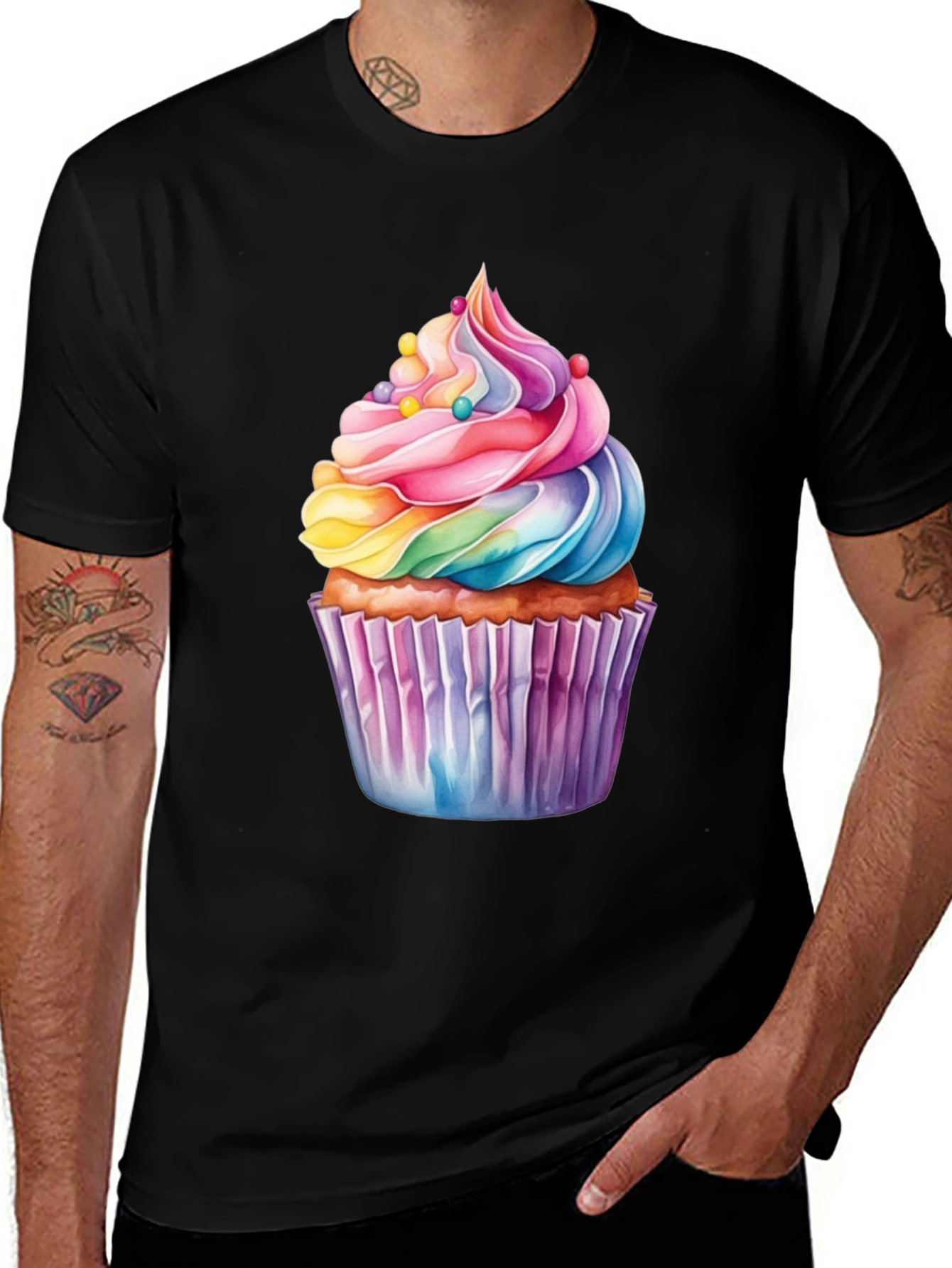 Variant 6 of Rainbow Cupcake Graphic T-Shirt