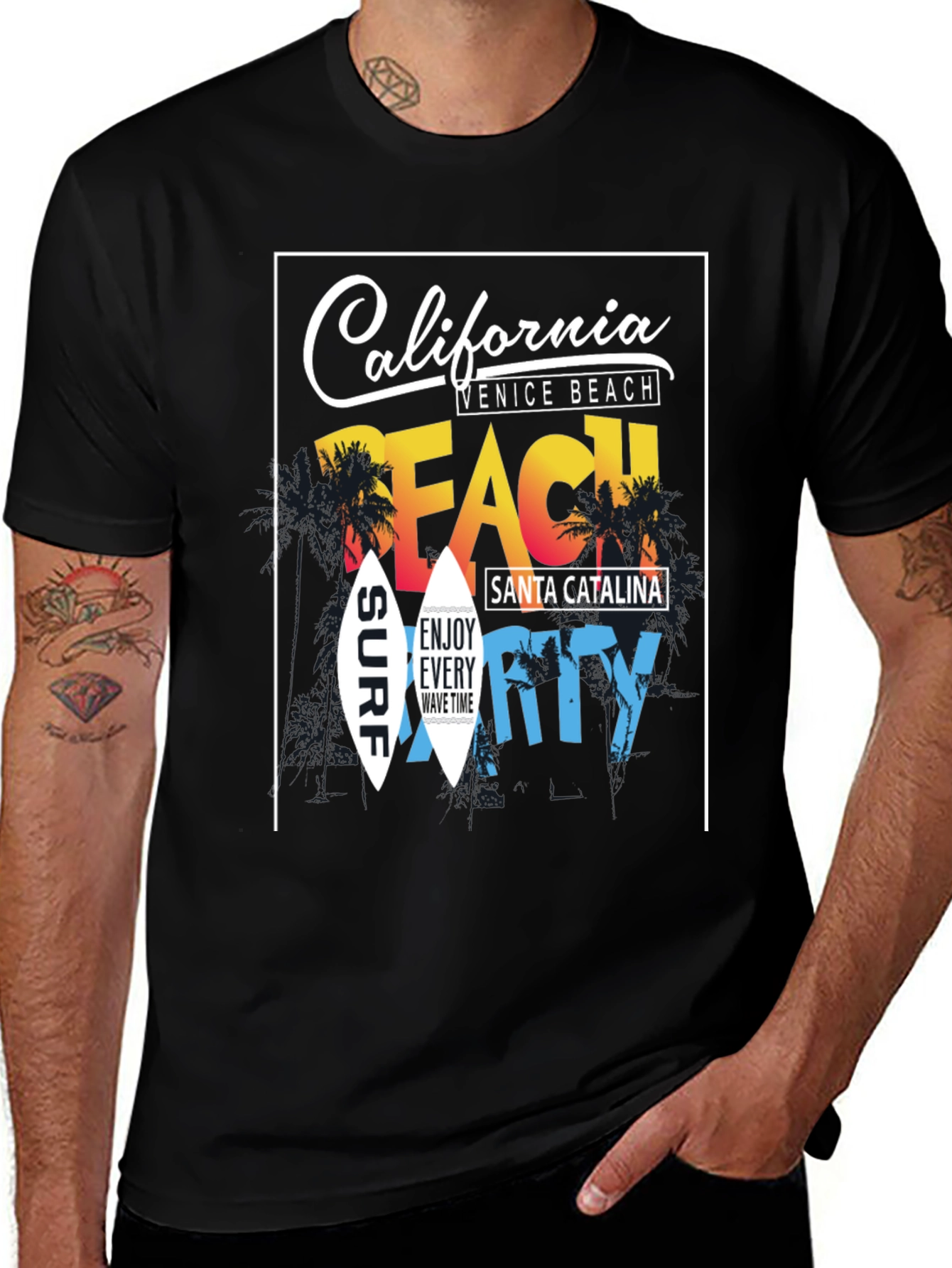 Variant 21 of California Beach Surf Graphic Tee