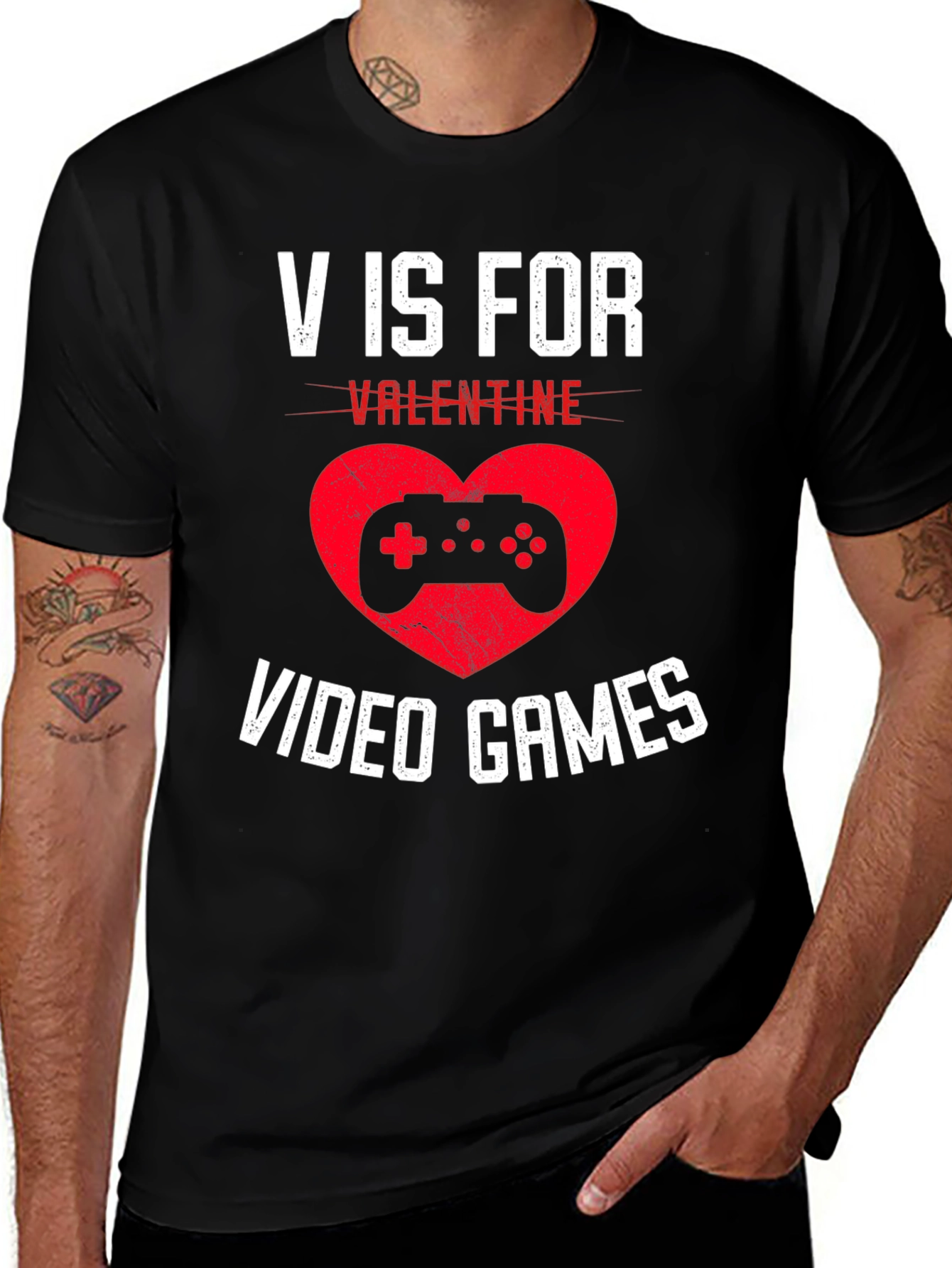 V is for Valentine Video Game T-Shirt