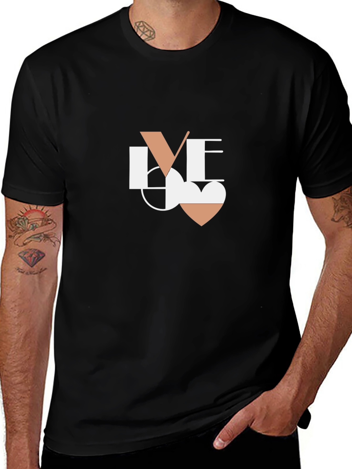 Variant 28 of Love Graphic Tee - Black Casual Shirt