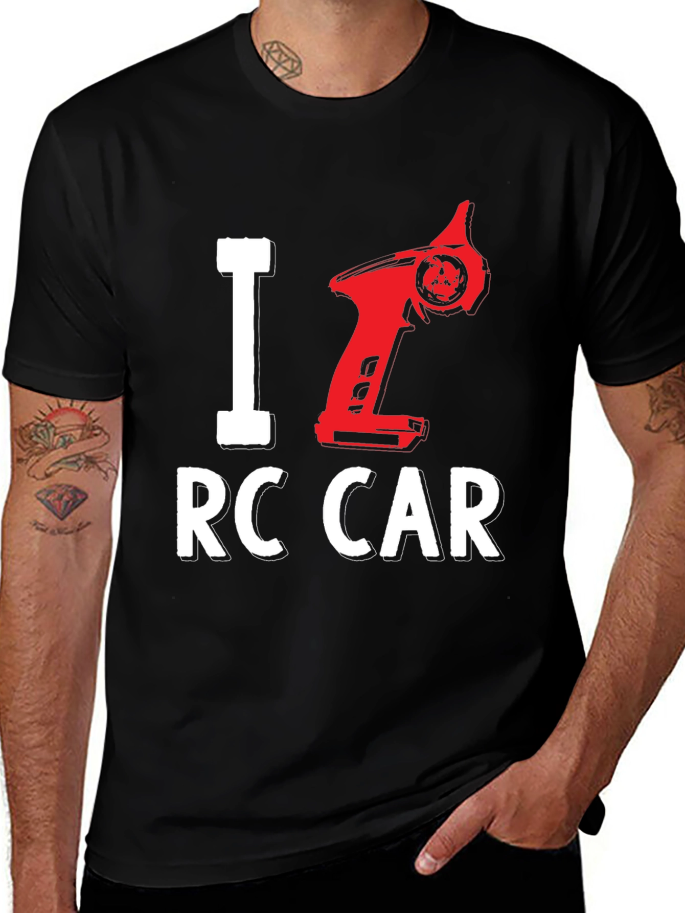 Black I Love RC Car Black T-Shirt main image