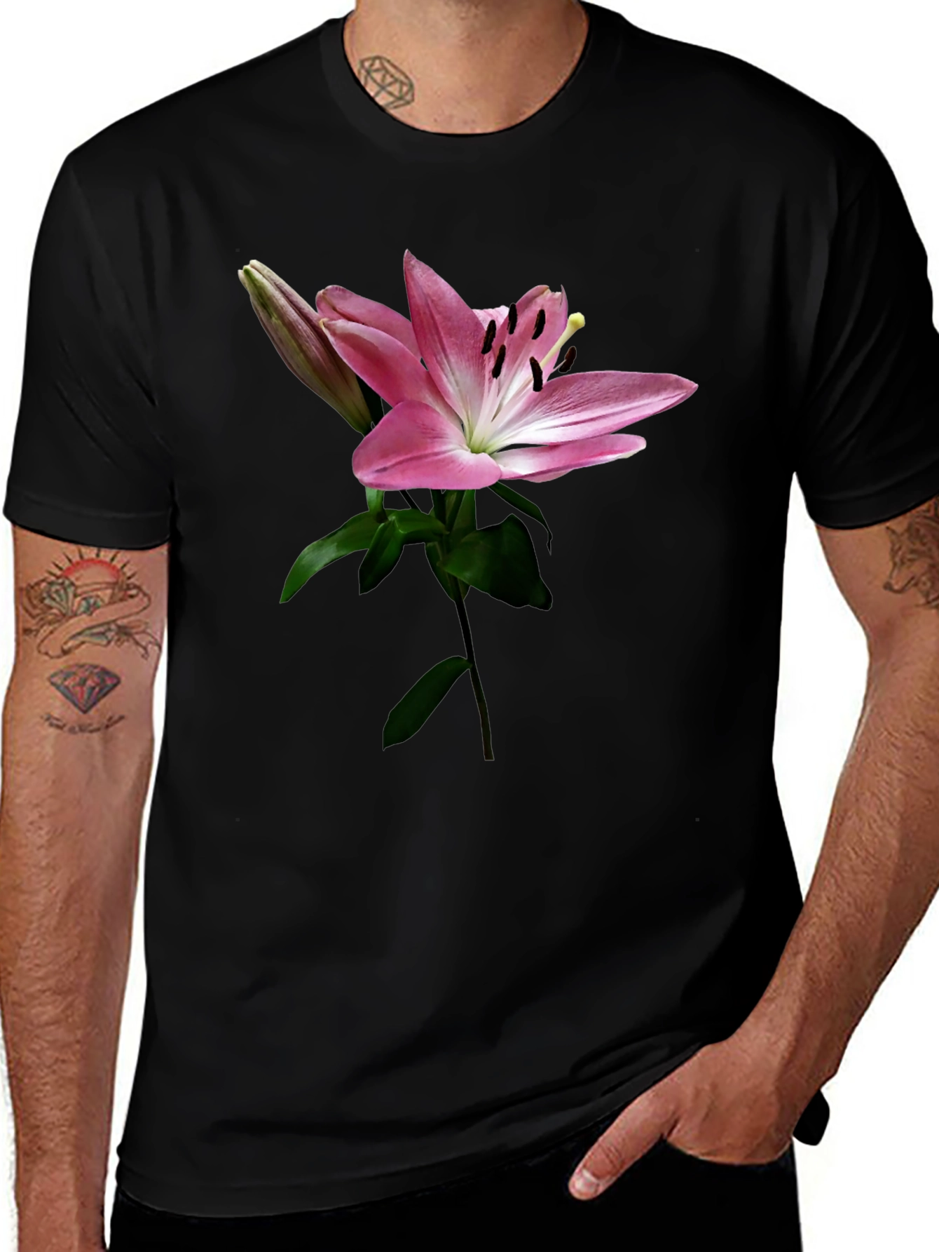 Variant 11 of Floral Lily Print T-Shirt