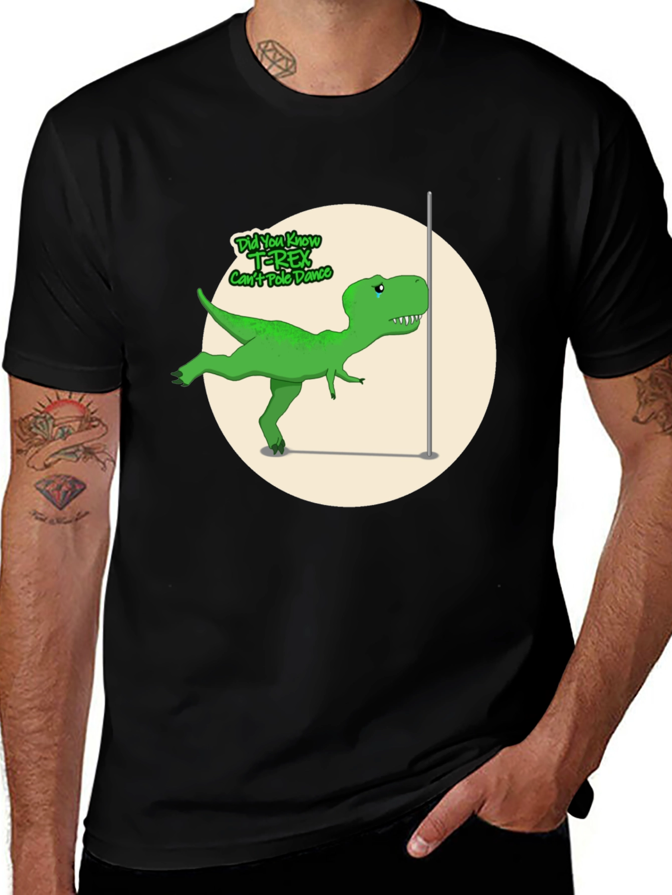 Variant 12 of T-Rex Can't Pole Dance Graphic T-Shirt