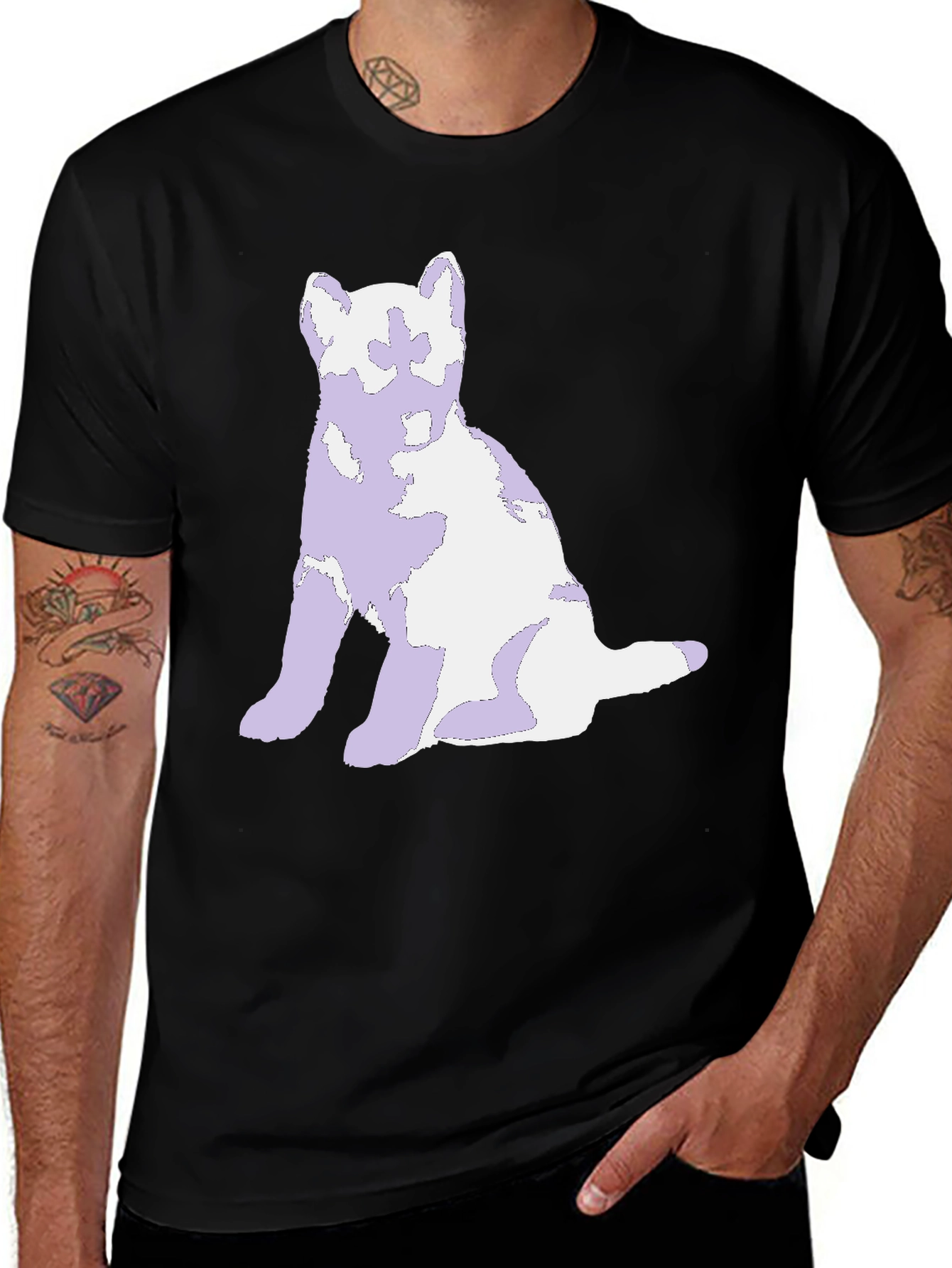 Variant 28 of Dog Graphic Black T-Shirt