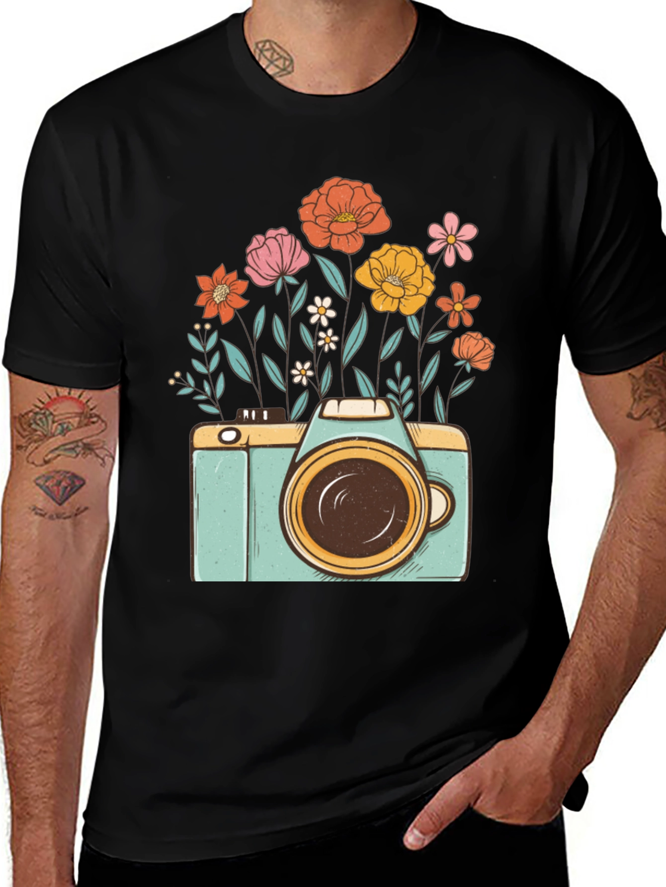 Variant 5 of Floral Camera Graphic Tee