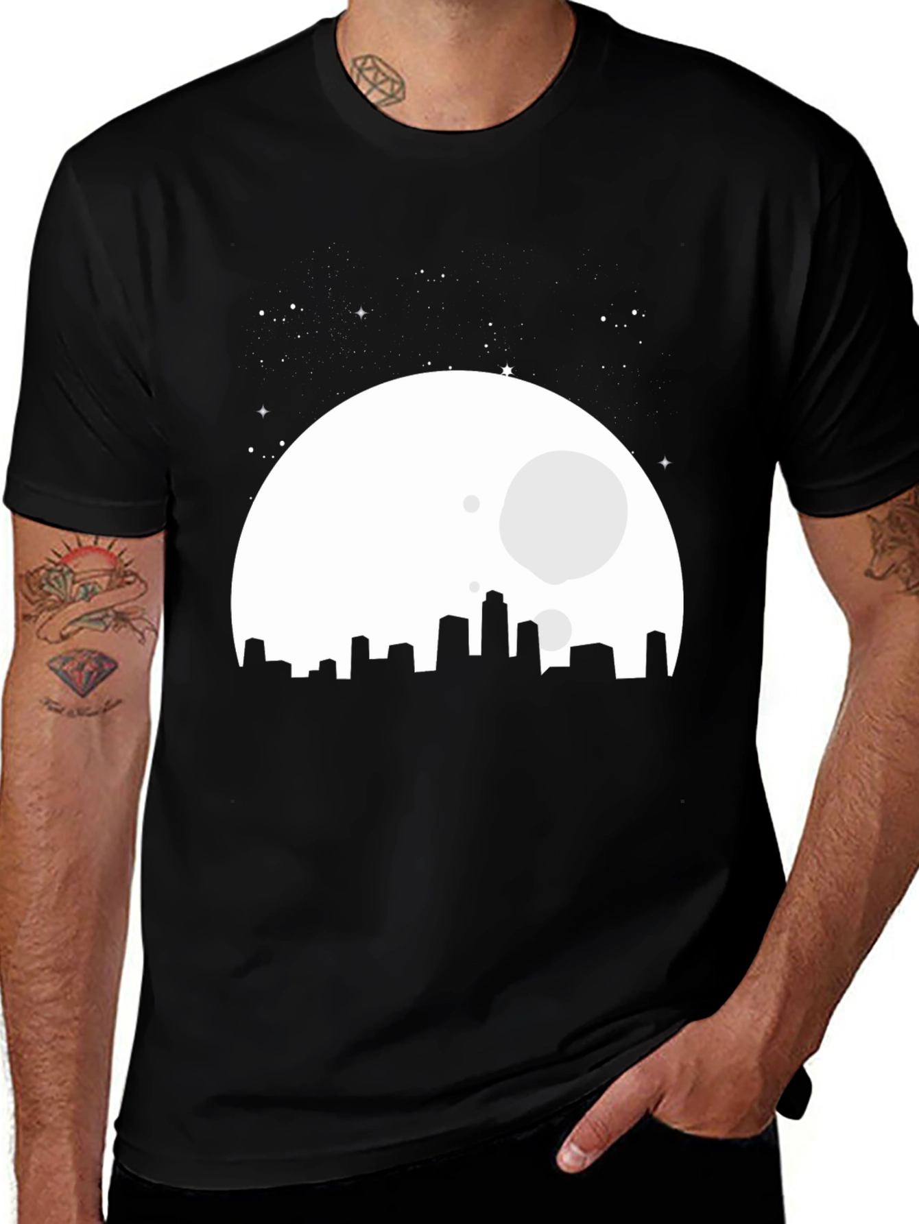 Variant 6 of City Moon Graphic T-Shirt - Black