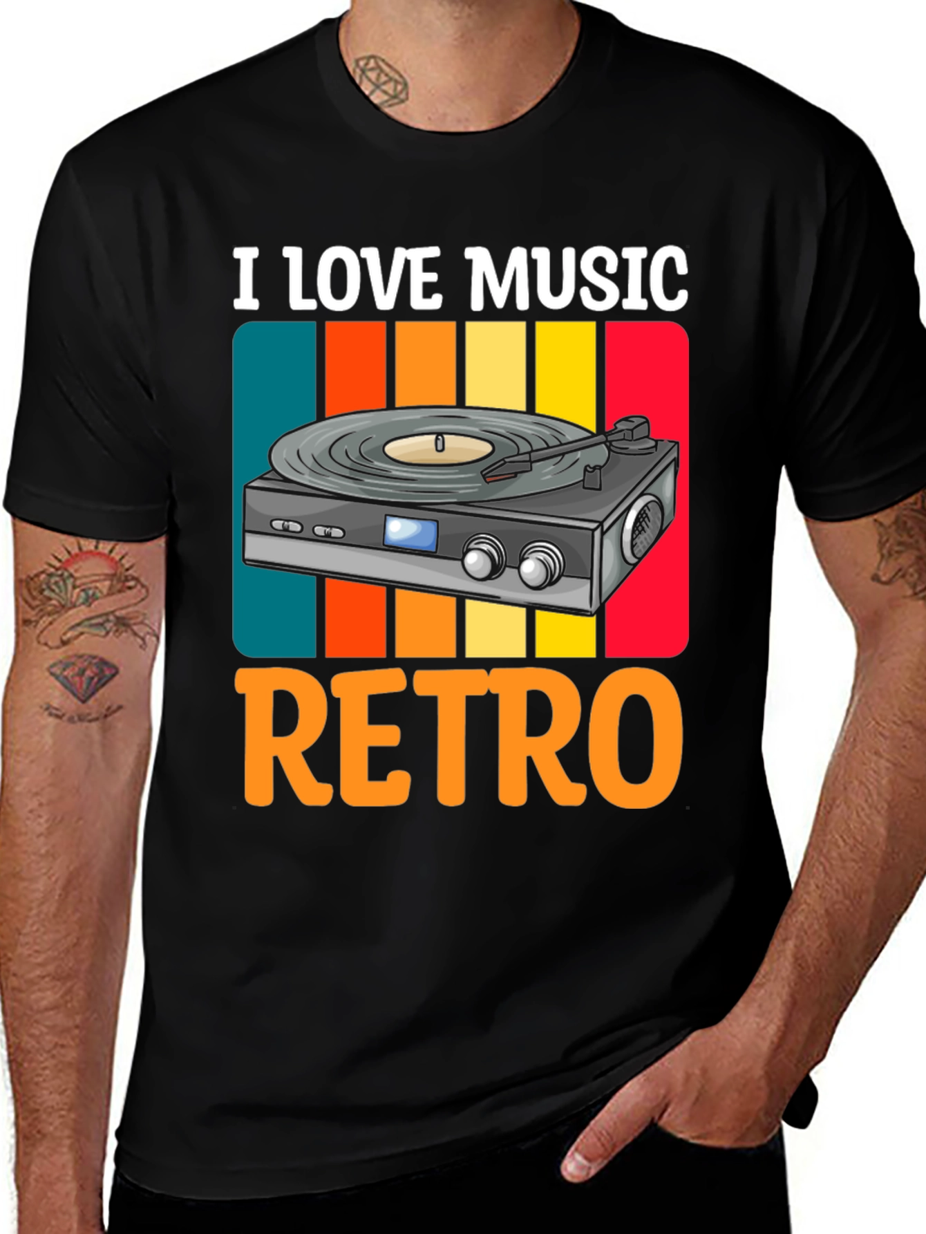 Retro Music Lover Graphic T-Shirt