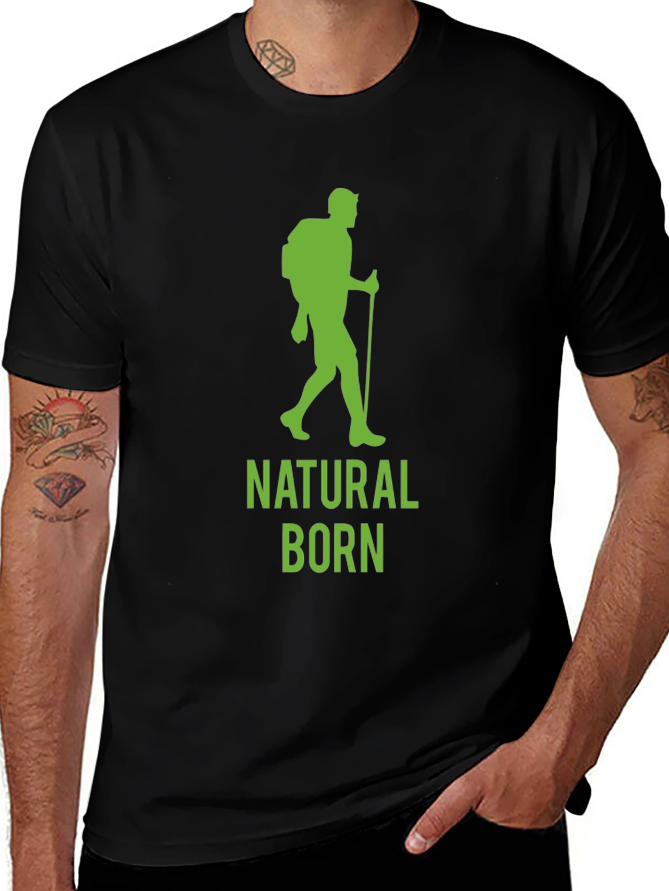 Variant 17 of Natural Born Hiker Graphic Tee - Black