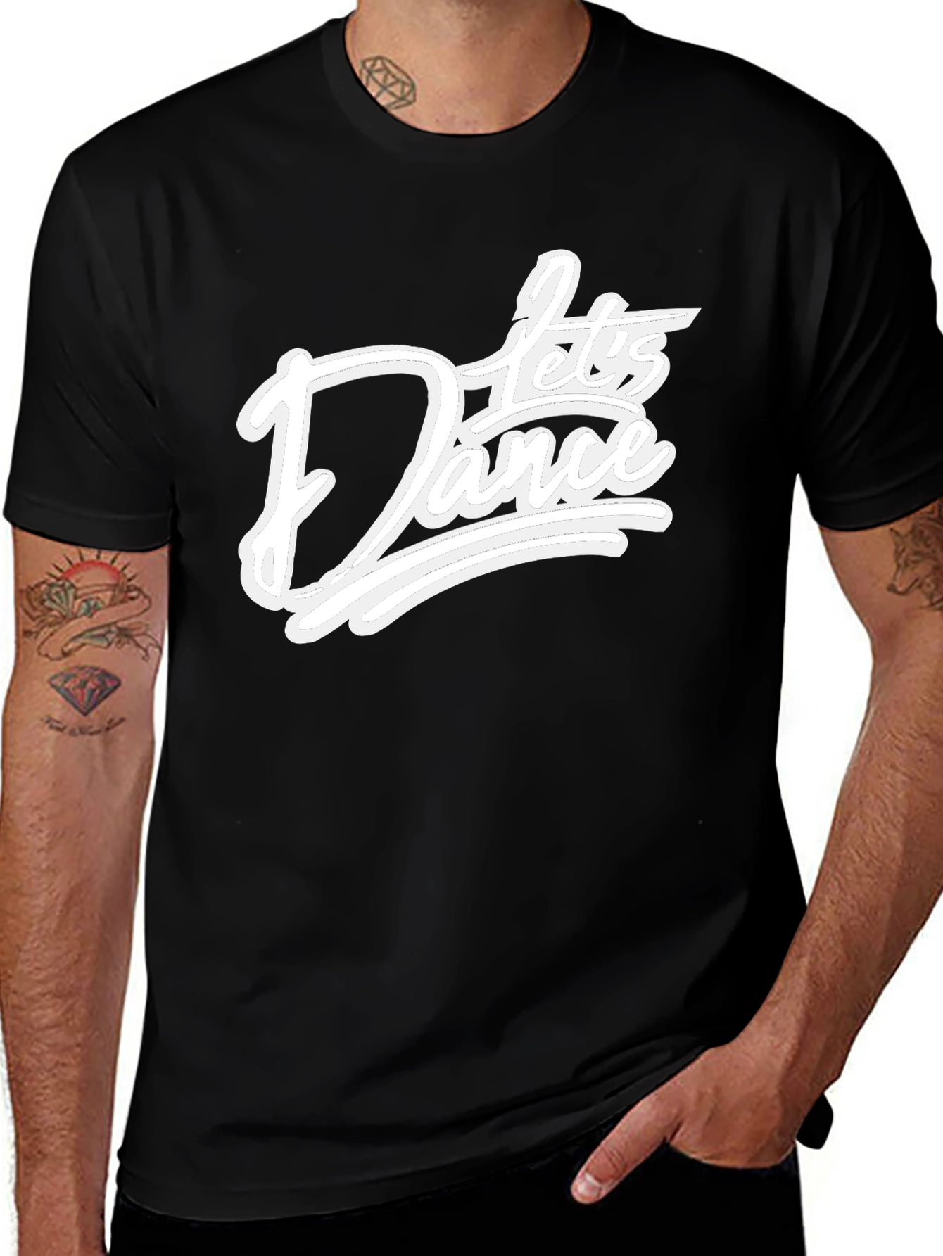 Variant 8 of Let's Dance Graphic Tee - Cool & Casual Black T-Shirt