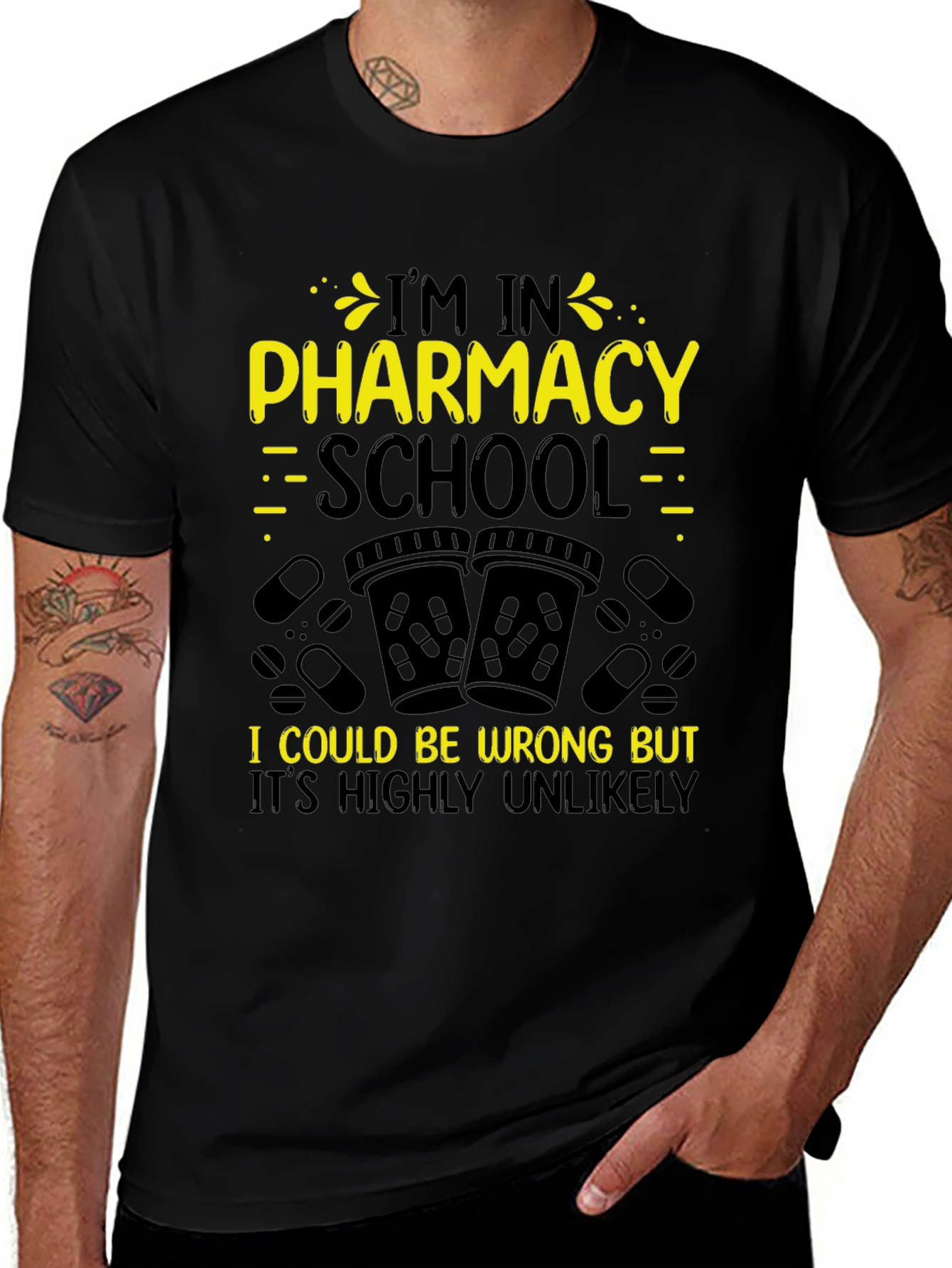 Variant 28 of Pharmacy School Student T-Shirt - Highly Unlikely!