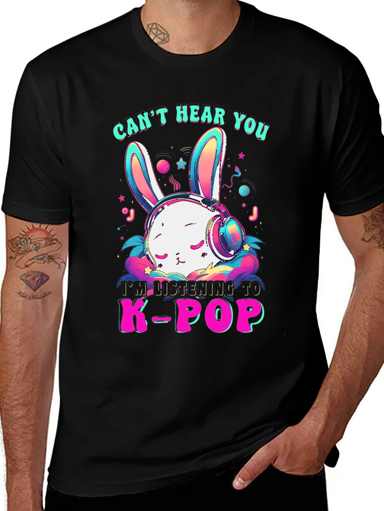 Variant 7 of Can't Hear You K-Pop Bunny T-Shirt