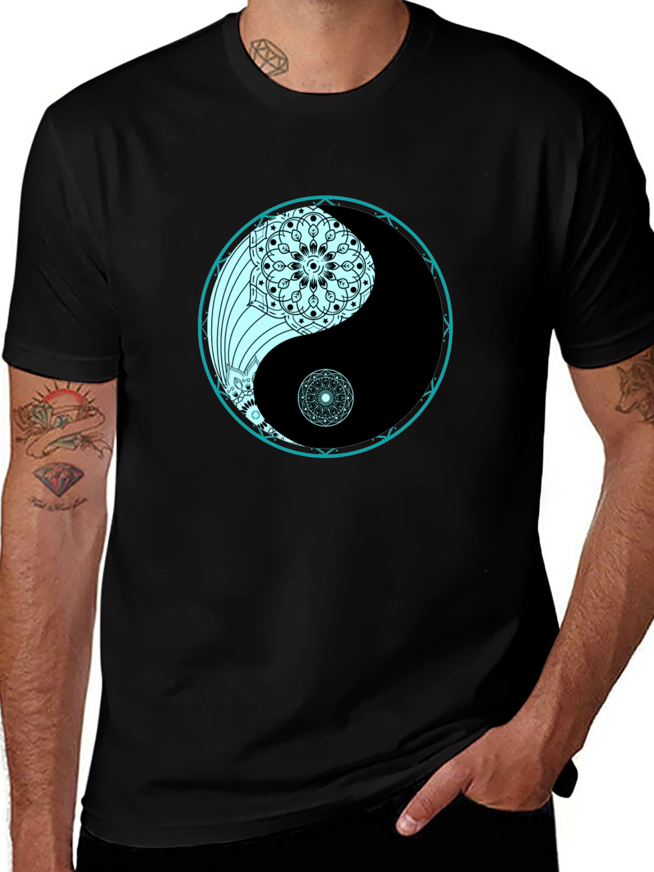Yin Yang Mandala Graphic Tee - Stylish & Comfortable