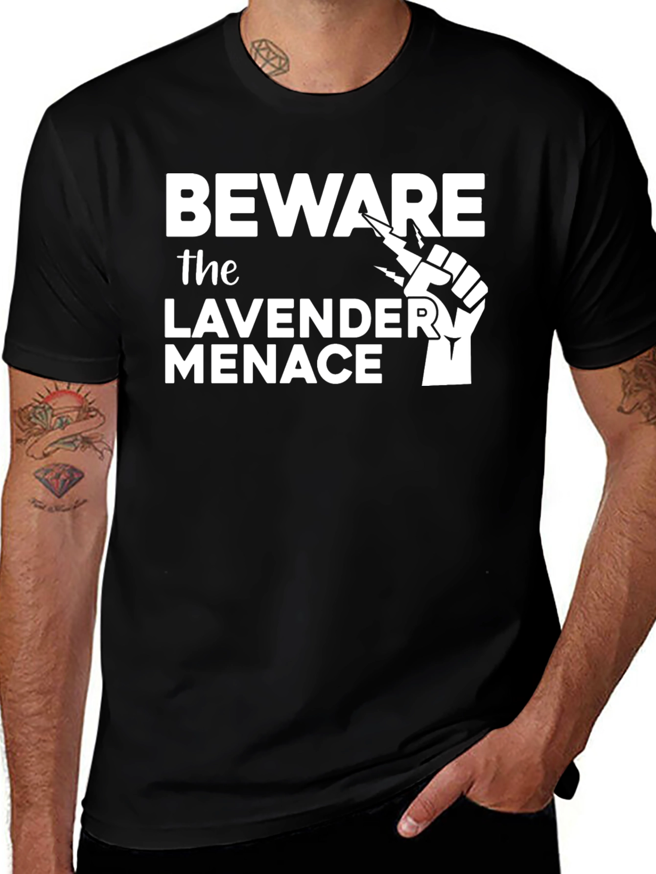 Variant 2 of Beware the Lavender Menace Graphic T-Shirt