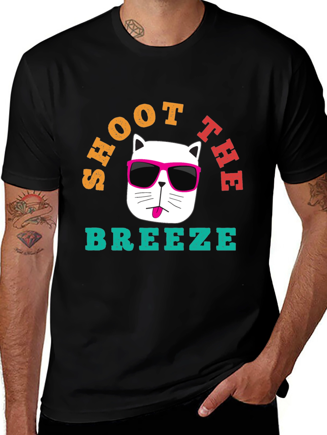 Variant 8 of Cool Cat T-Shirt - Shoot the Breeze Graphic Tee