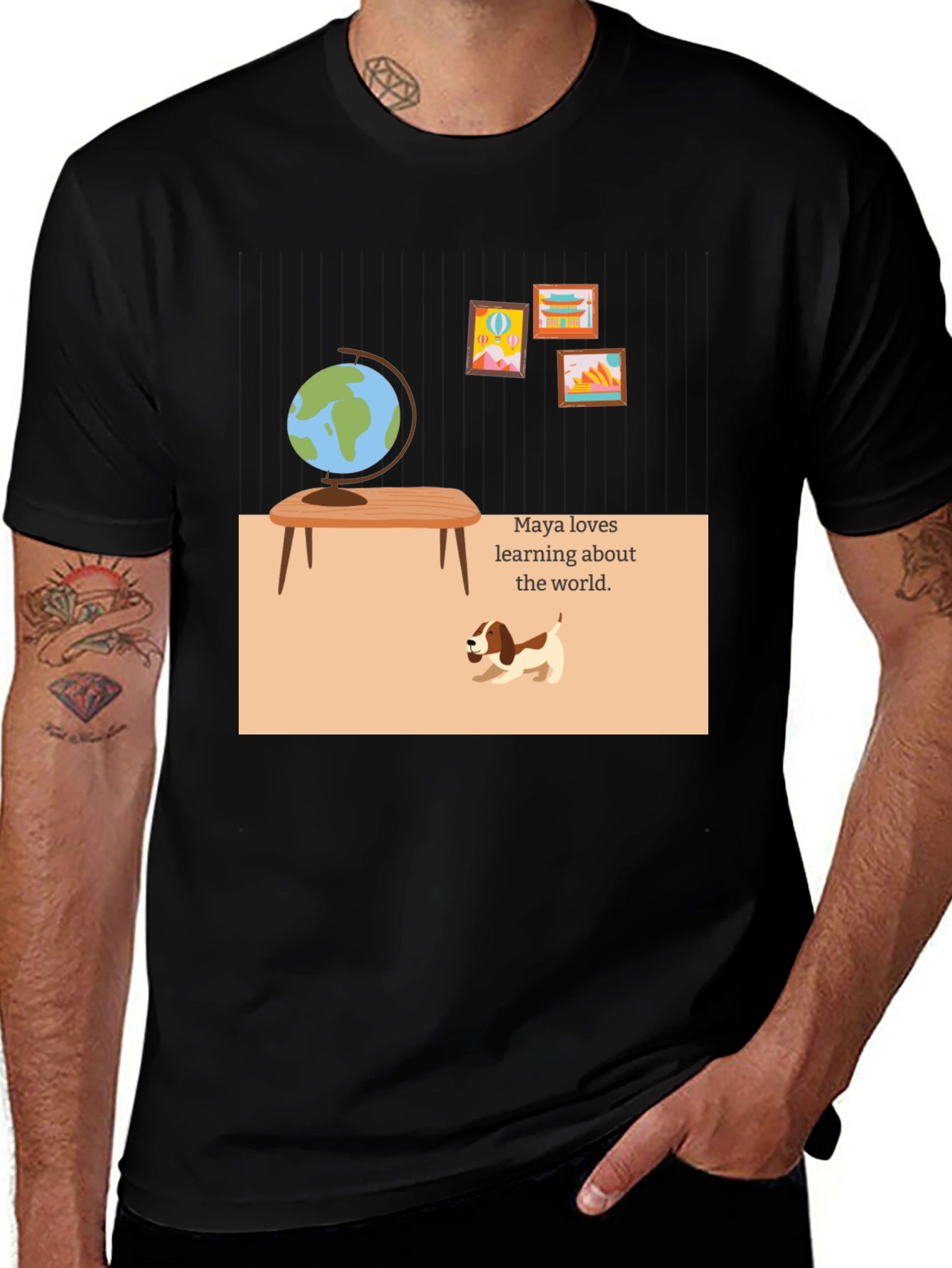 Variant 29 of World Traveler Tee: Maya Loves Learning