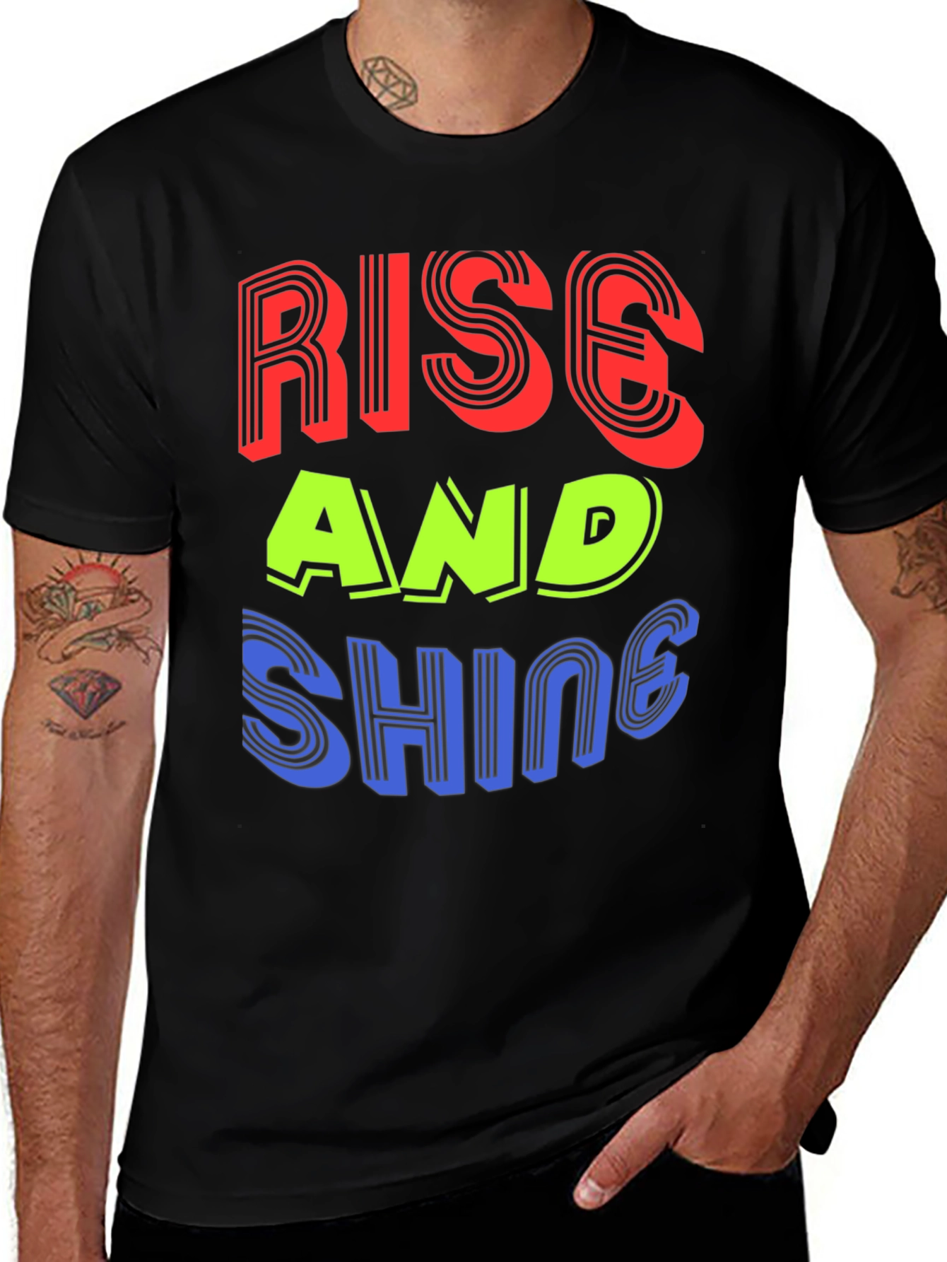 Variant 27 of Rise and Shine Graphic Tee - Stylish Black T-Shirt