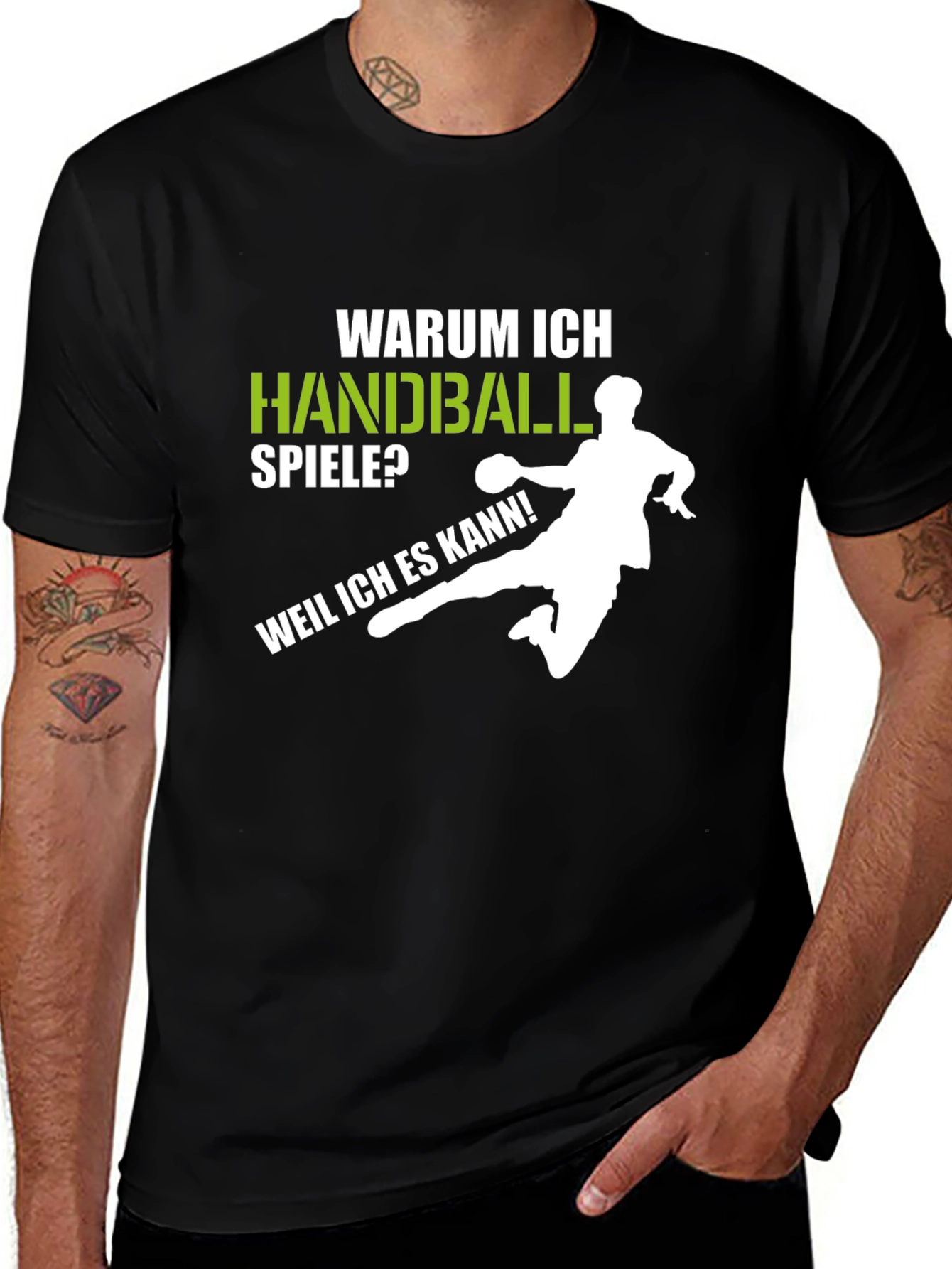 Variant 10 of Handball Player T-Shirt - German Quote Why I Play