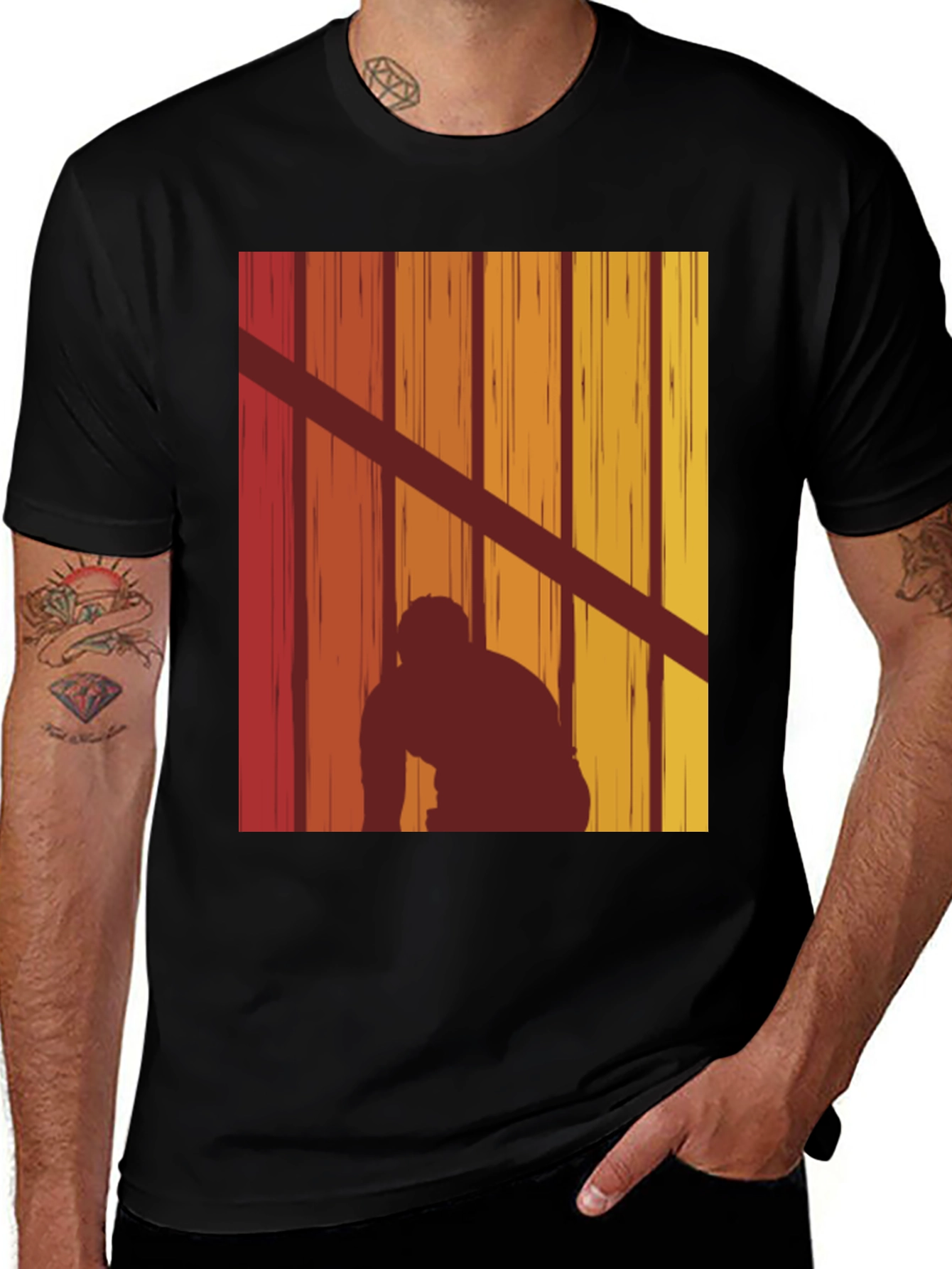 Variant 26 of Retro Sunset Silhouette T-Shirt