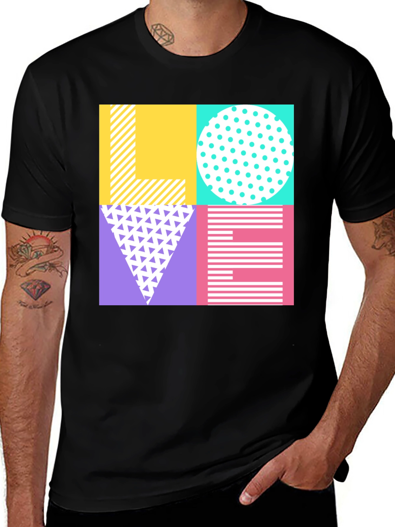 Retro LOVE Graphic Tee - Stylish Patterned Print