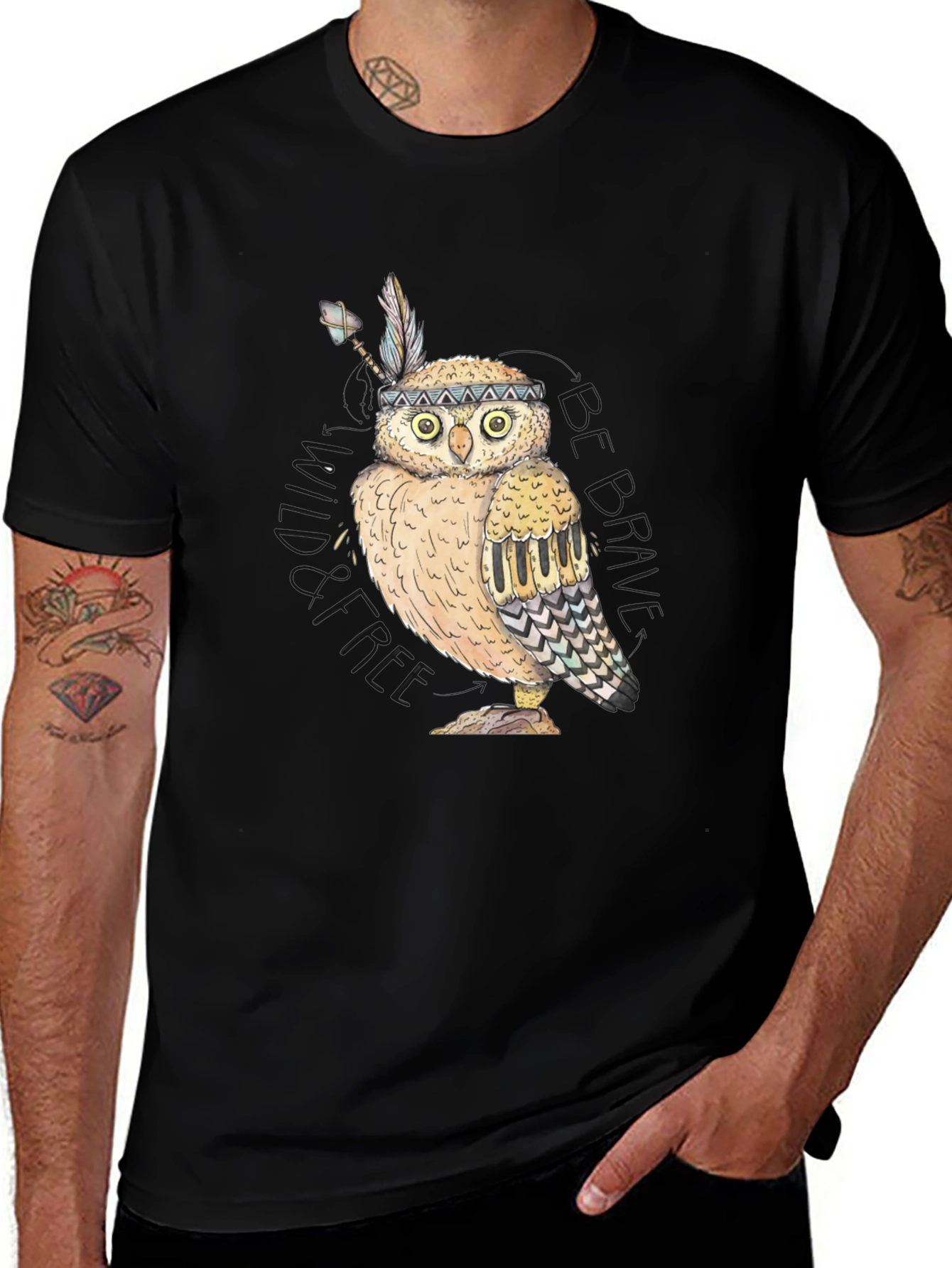 Variant 13 of Owl Native American Style T-Shirt