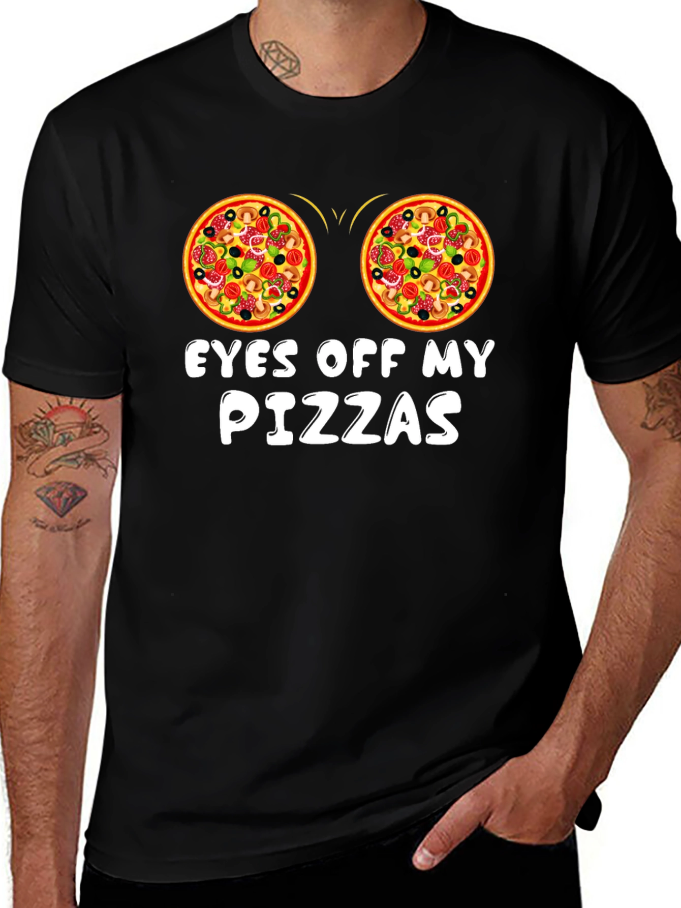 Variant 15 of Funny Pizza T-Shirt - Eyes Off My Pizzas