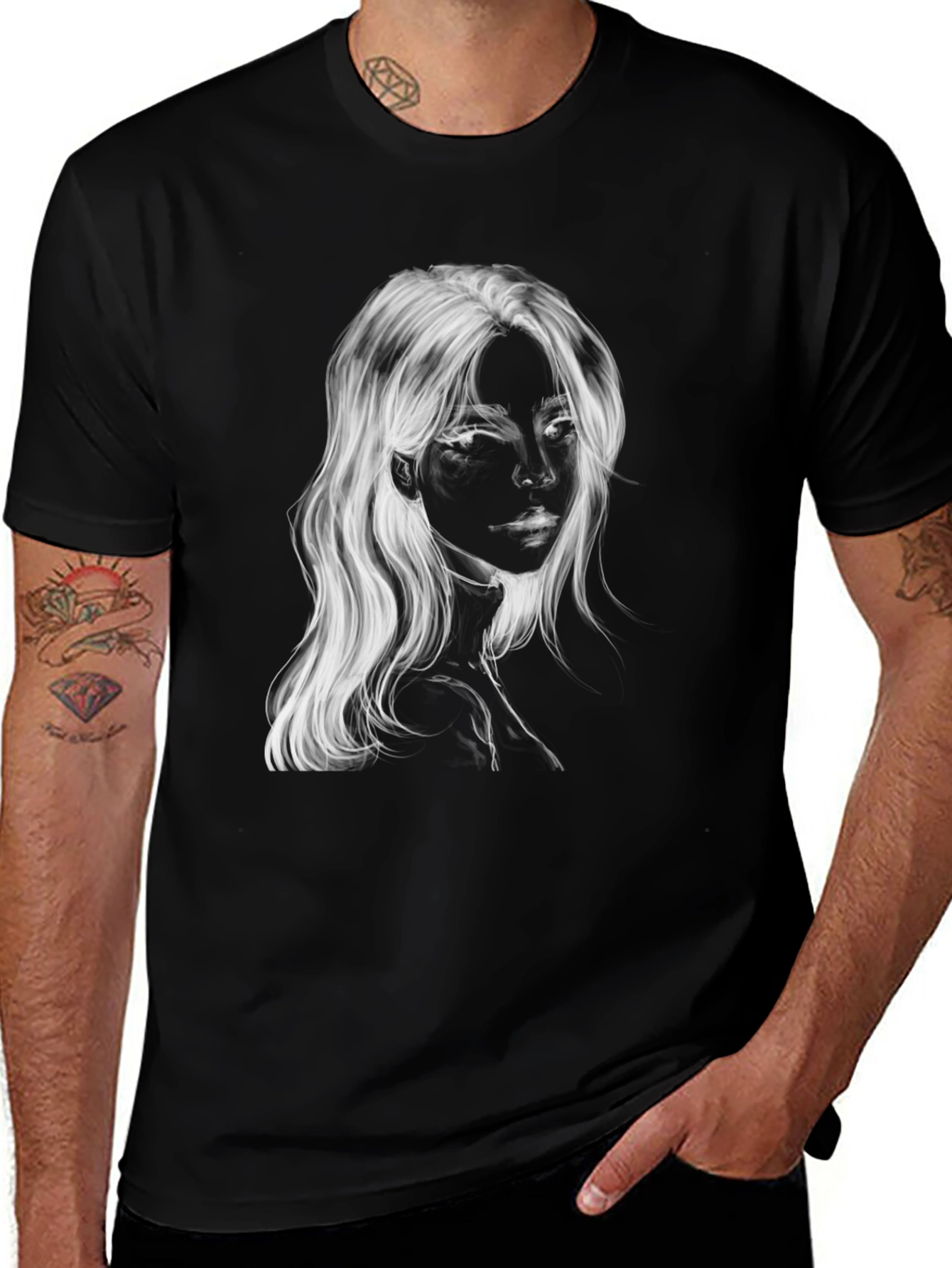 Variant 28 of Monochrome Portrait Graphic T-Shirt