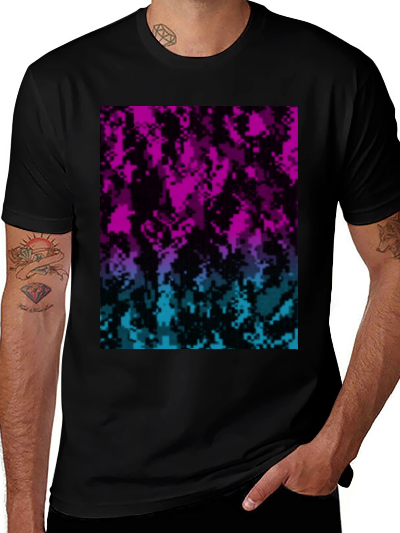 Variant 18 of Pixel Camo T-Shirt - Black