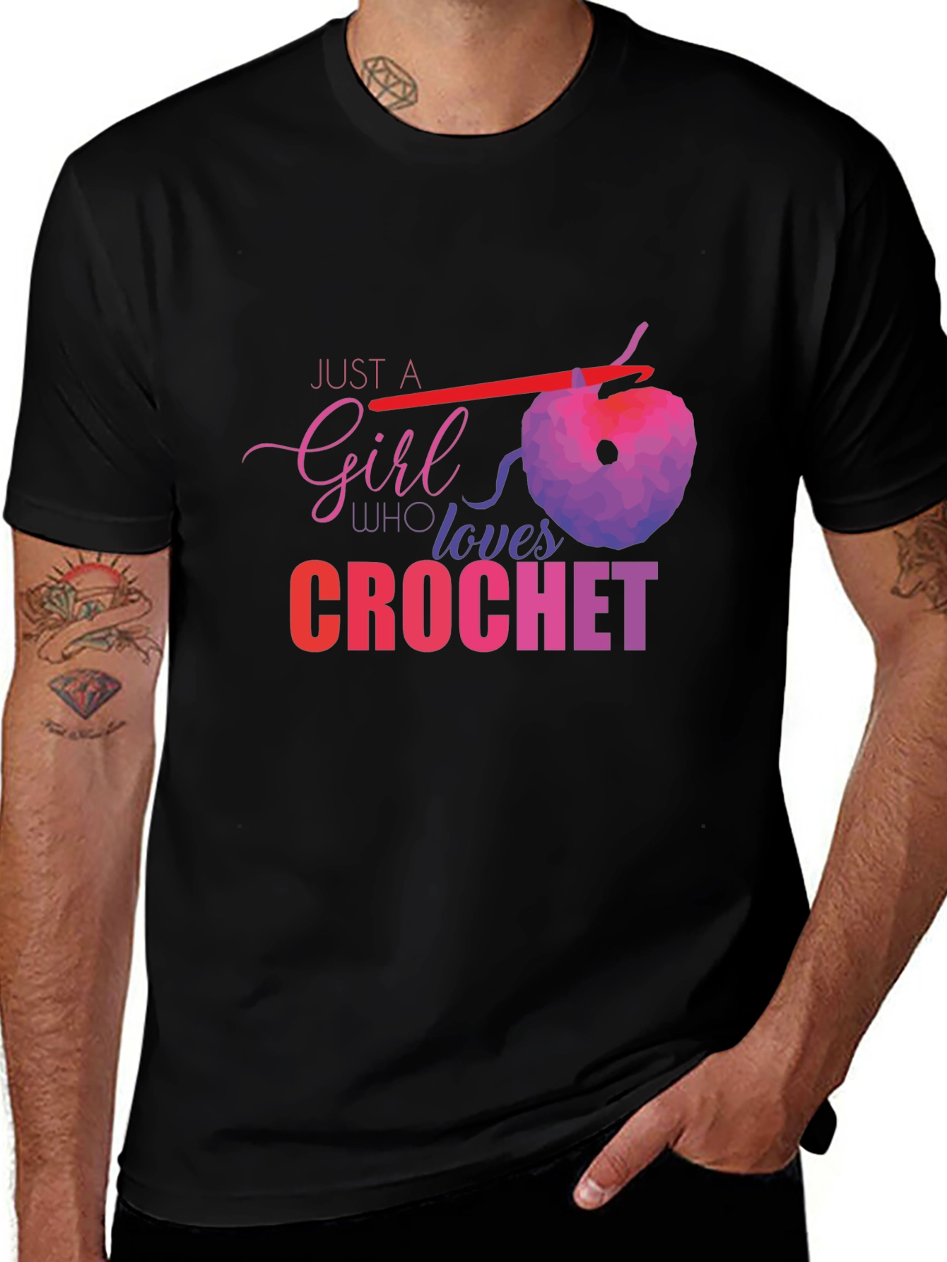 Variant 27 of Crochet Lover's T-Shirt: Just A Girl Who Loves Crochet