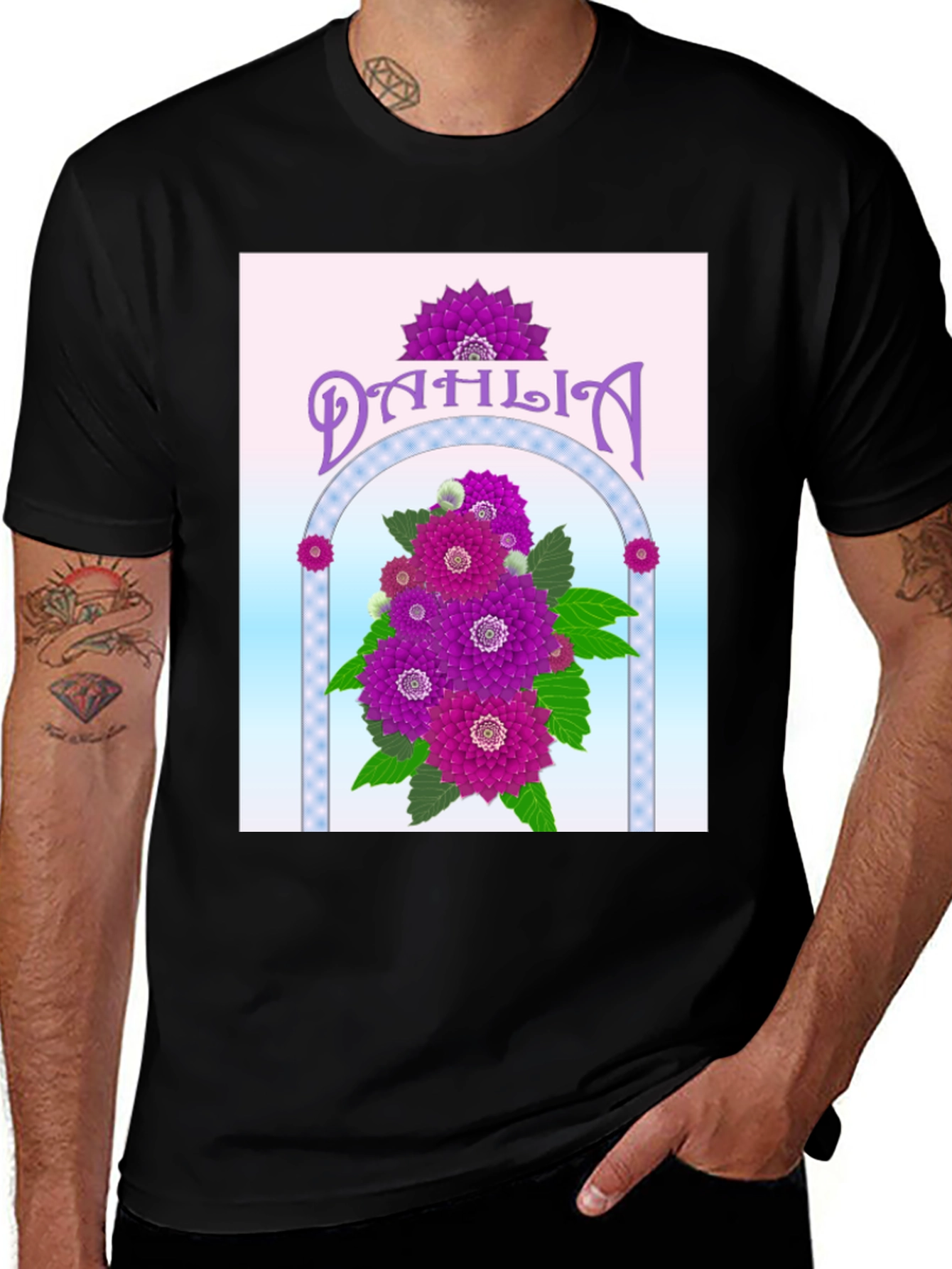 Variant 24 of Dahlia Flower Graphic Tee - Elegant Floral Design