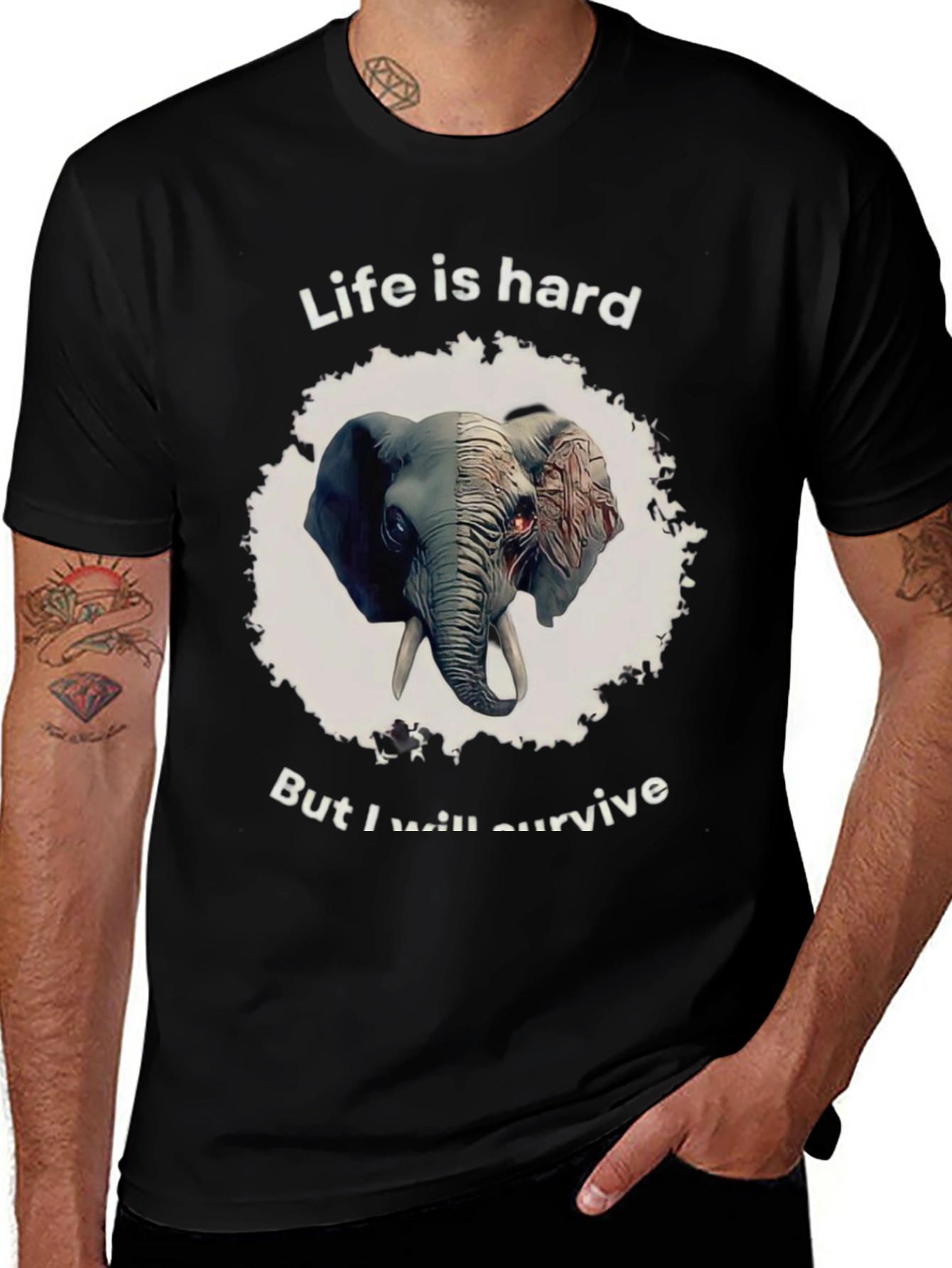 Variant 22 of Life Is Hard Elephant T-Shirt