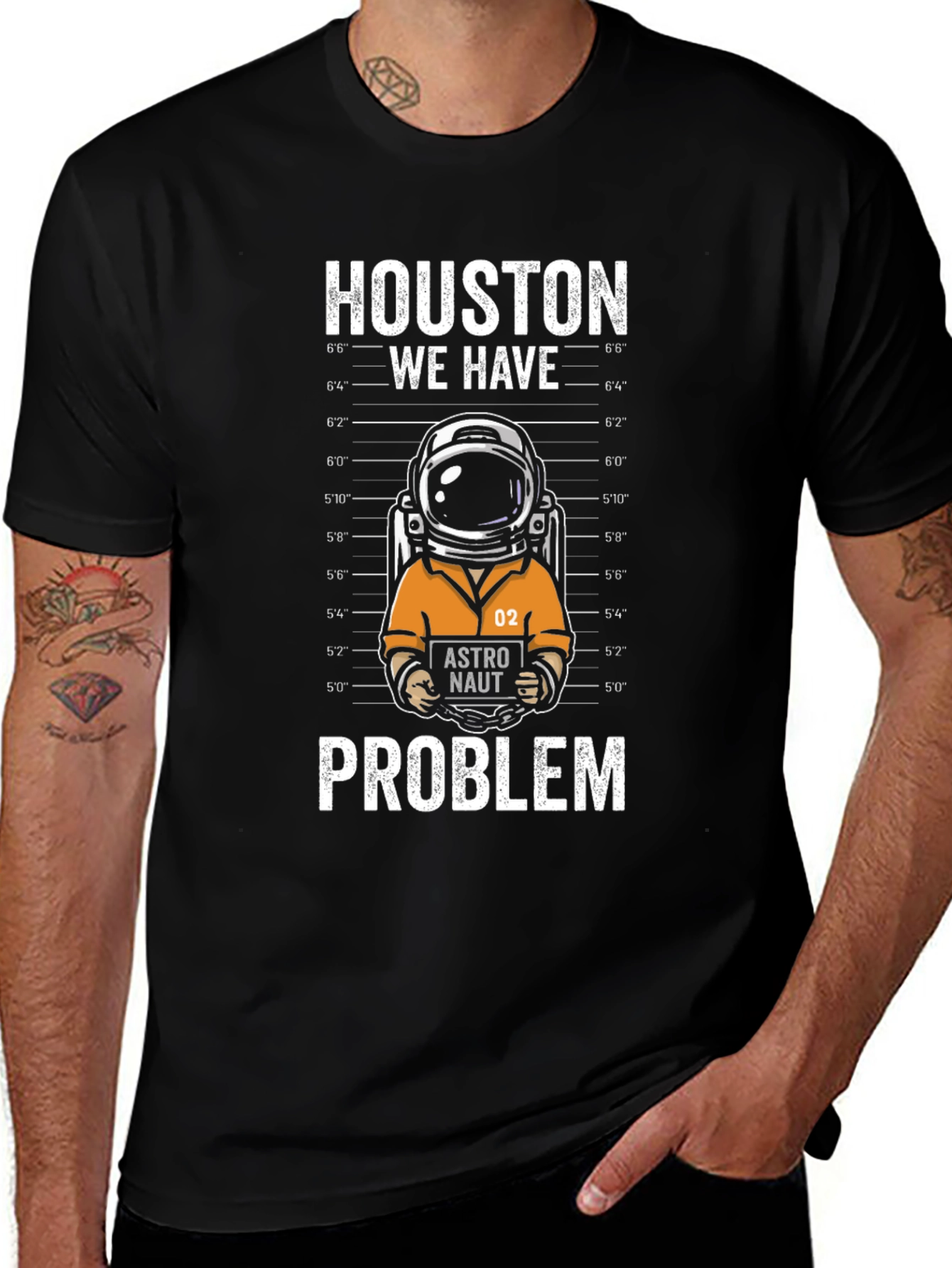 Variant 26 of Houston We Have A Problem Funny Astronaut Graphic T-Shirt