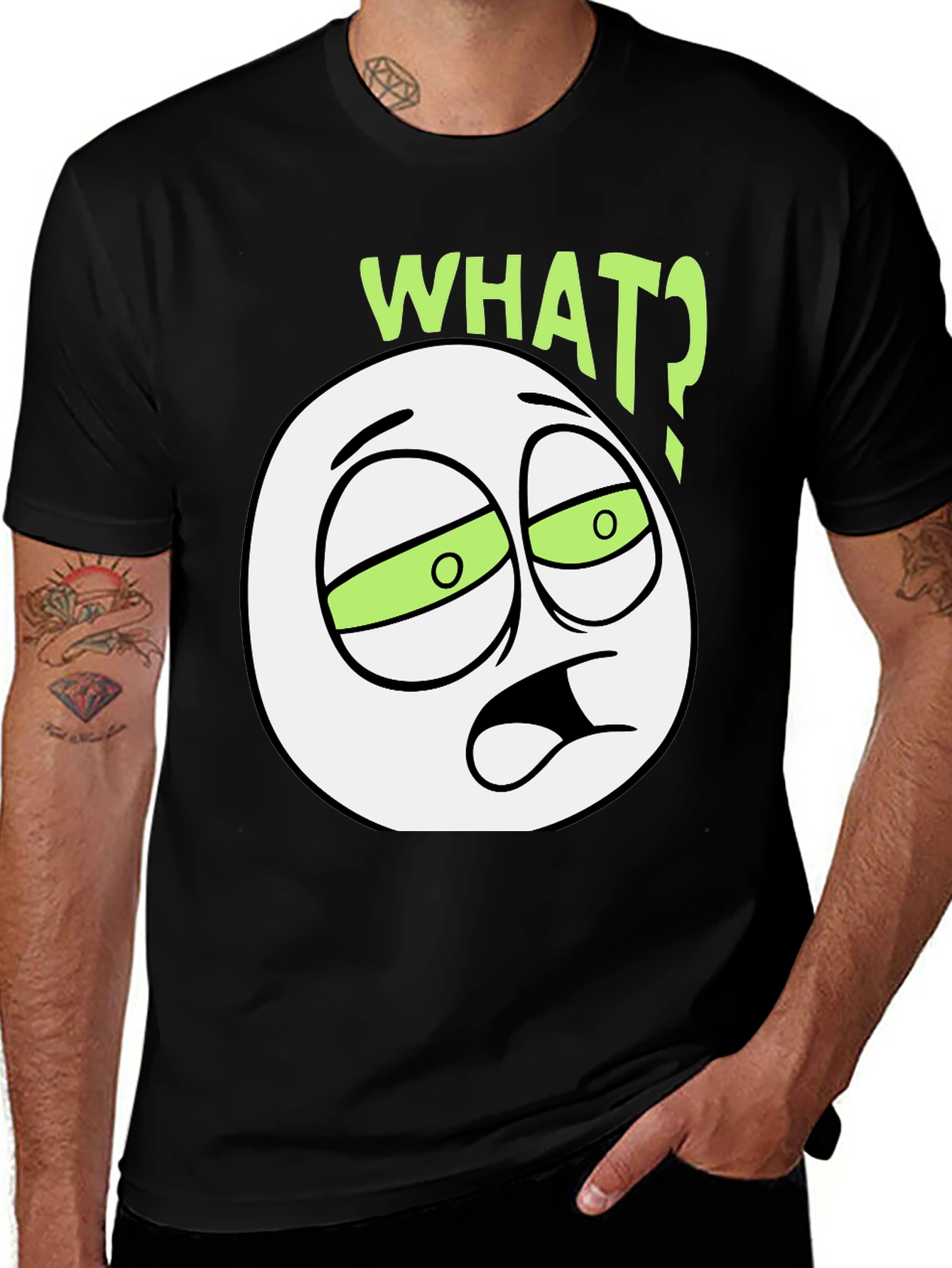 Variant 20 of WTF Emoticon Black T-Shirt