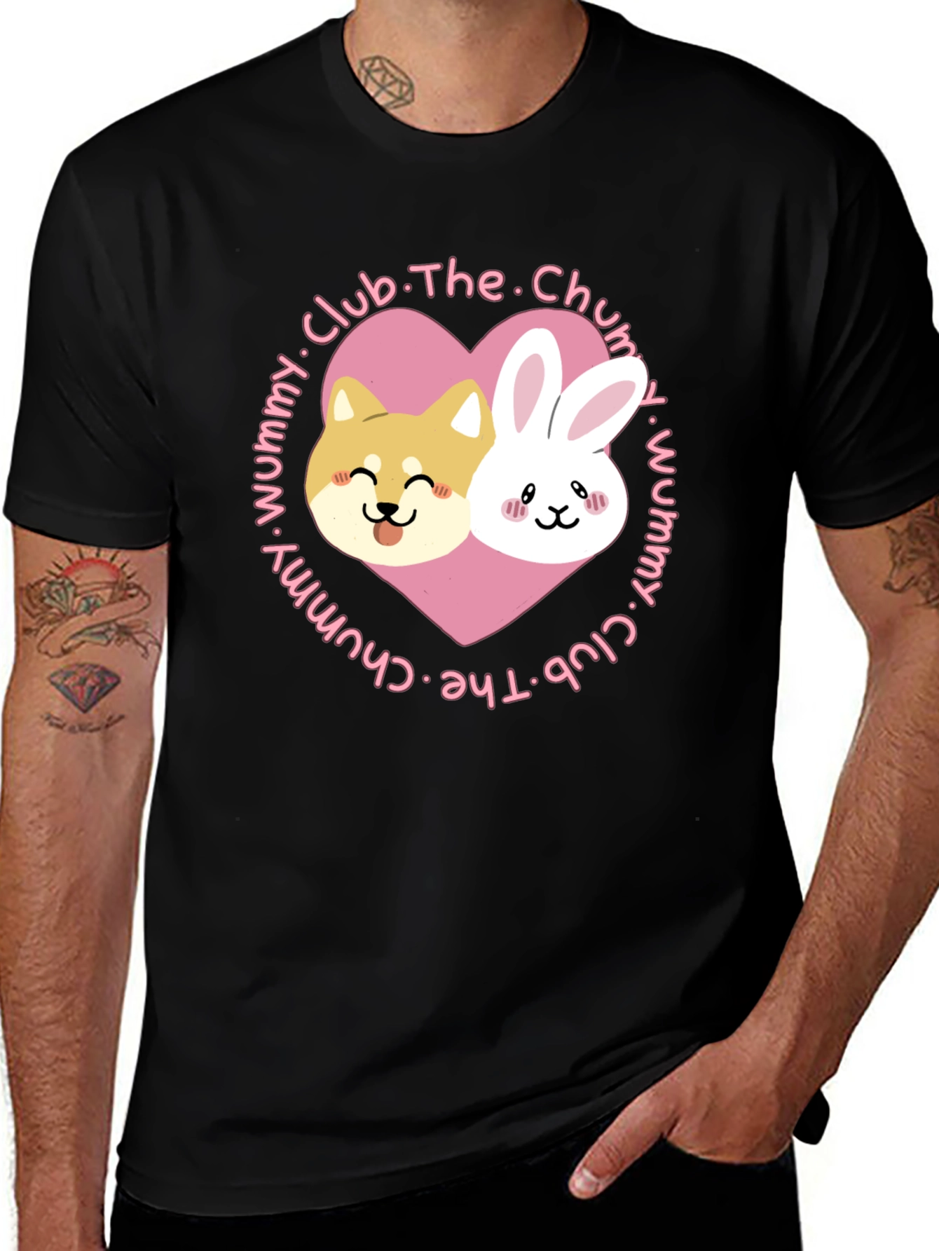 Variant 26 of Cute Dog and Bunny Heart Graphic T-Shirt