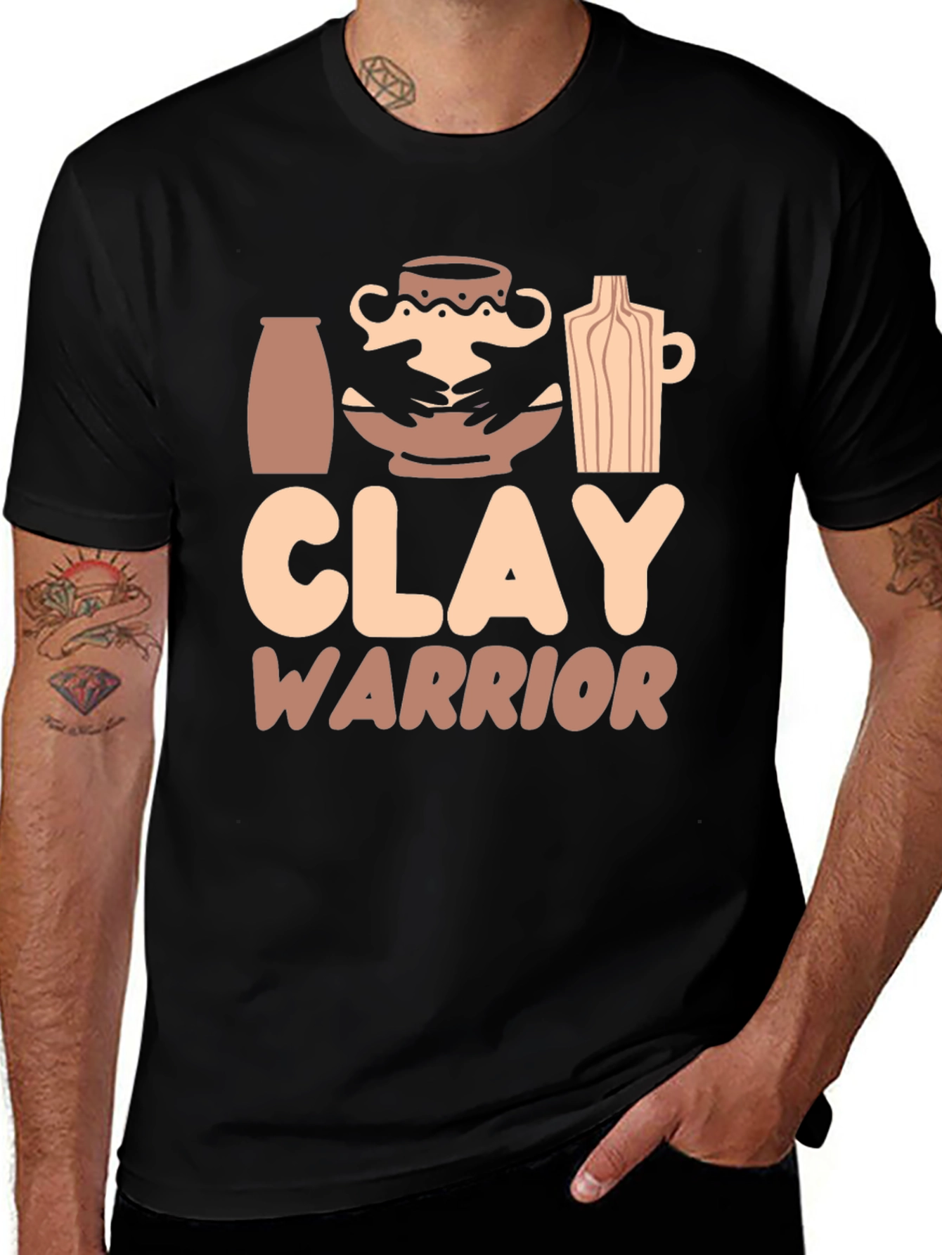 Variant 13 of Clay Warrior Graphic T-Shirt - Pottery Lover Gift