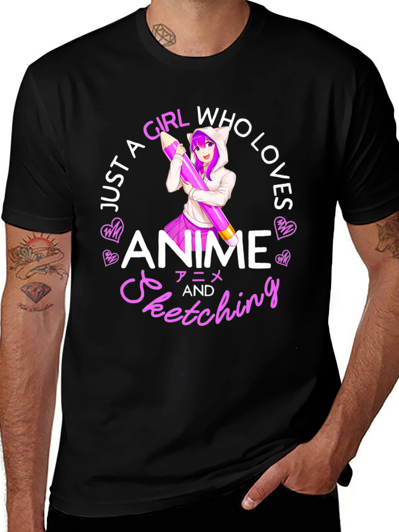 Anime & Sketching T-Shirt - Just A Girl Who Loves Anime