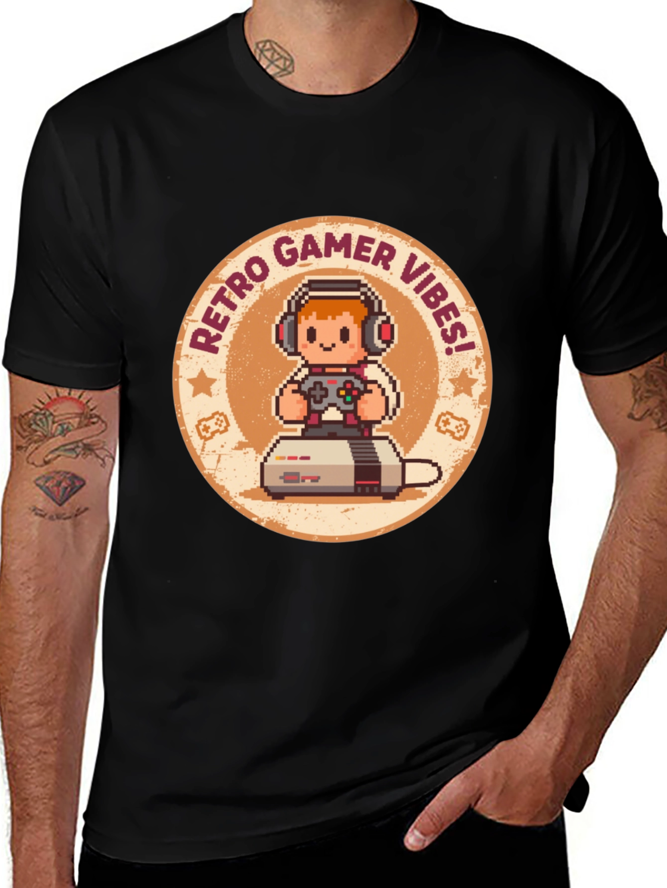Retro Gamer Vibes T-Shirt - Pixel Art Design