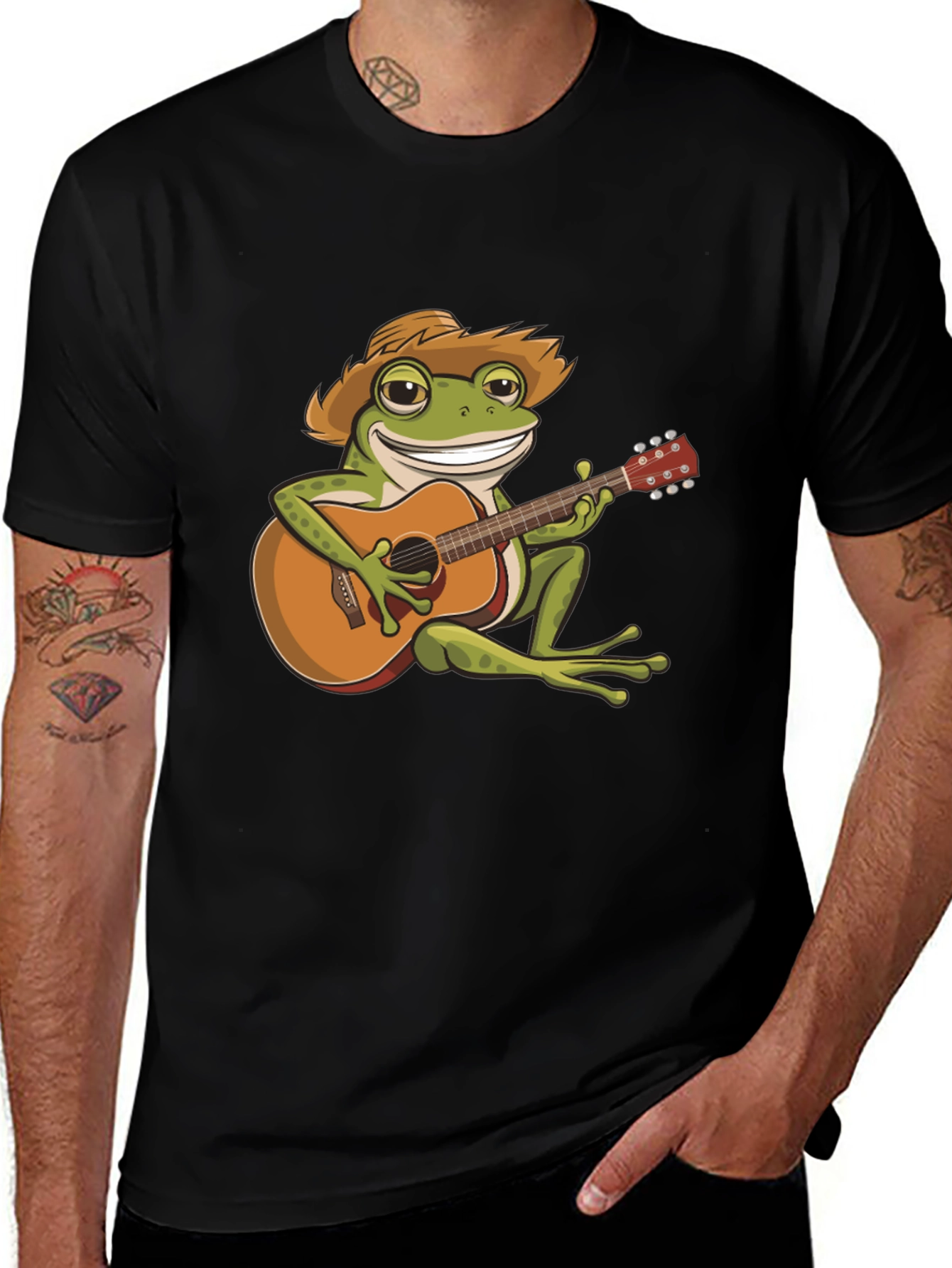 Variant 13 of Frog Playing Guitar T-Shirt - Funny Music Tee